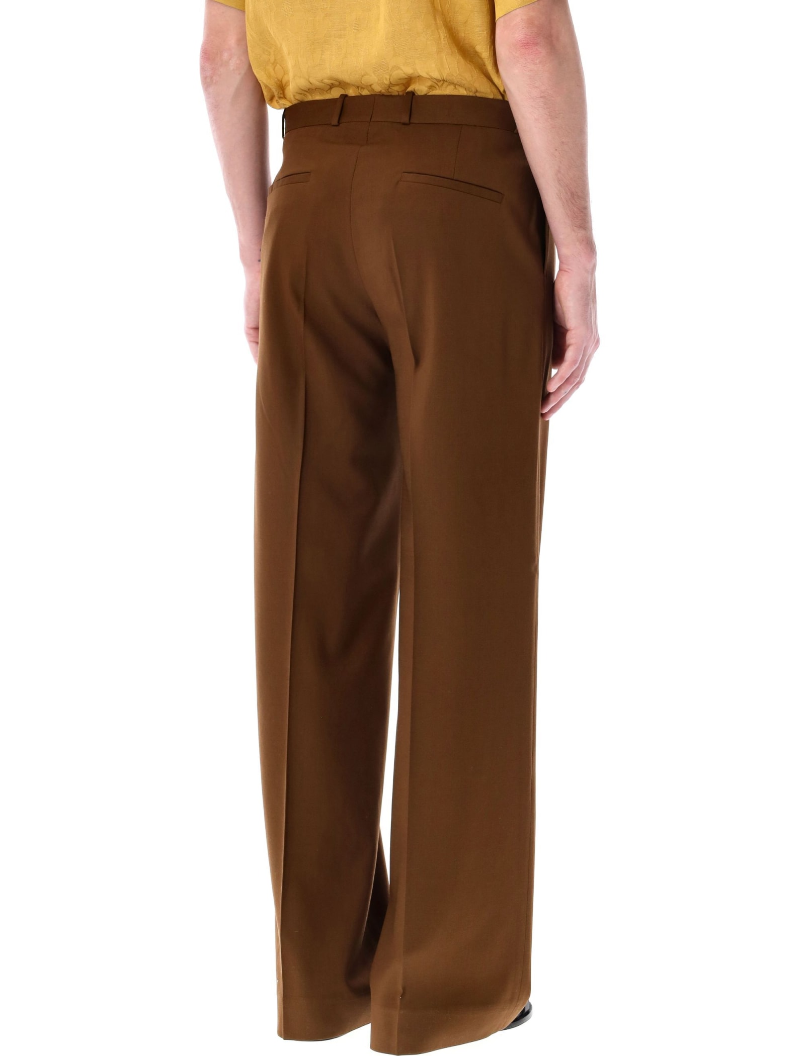 Shop Cmmn Swdn Otto Wide-leg Trousers In Brown