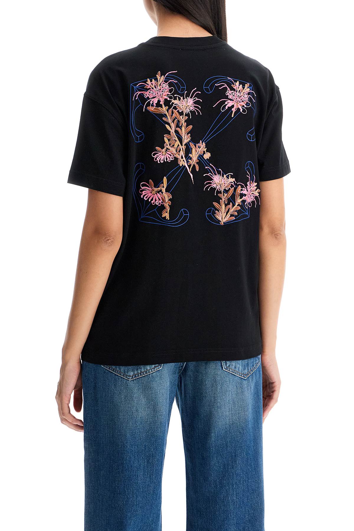 Shop Off-white Pinkflower Arrow T-shirt In Black - Multicolor (black)