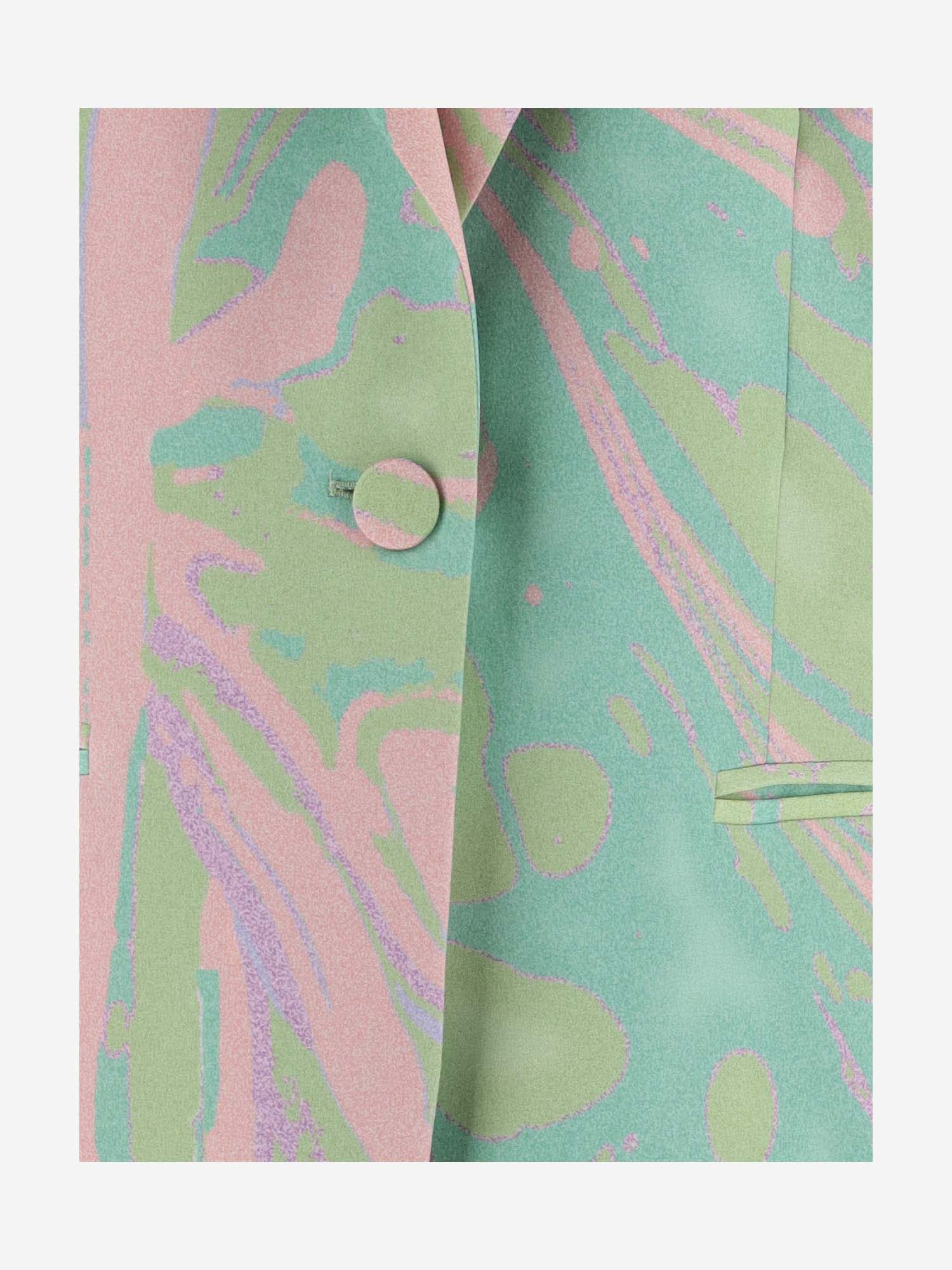 Shop Pinko Viscose Tie-dye Jacket In Mult.verde/rosa
