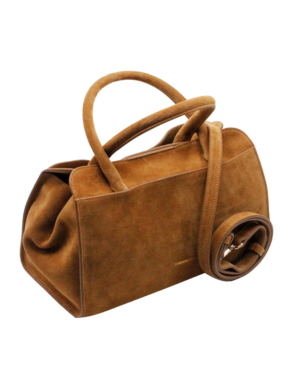 Fabiana Filippi Suede Leather Handbag In Brown