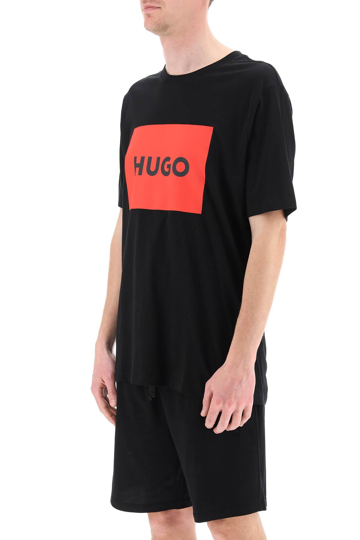 Shop Hugo Boss Dulive T-shirt With Logo Box In Black 001 (black)