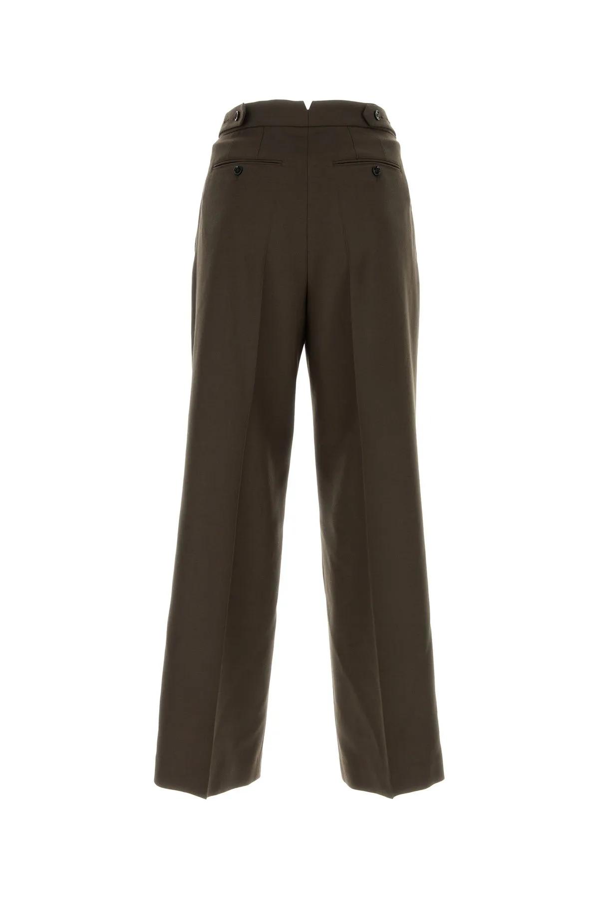 Shop Ami Alexandre Mattiussi Chocolate Wool Pant In Brown