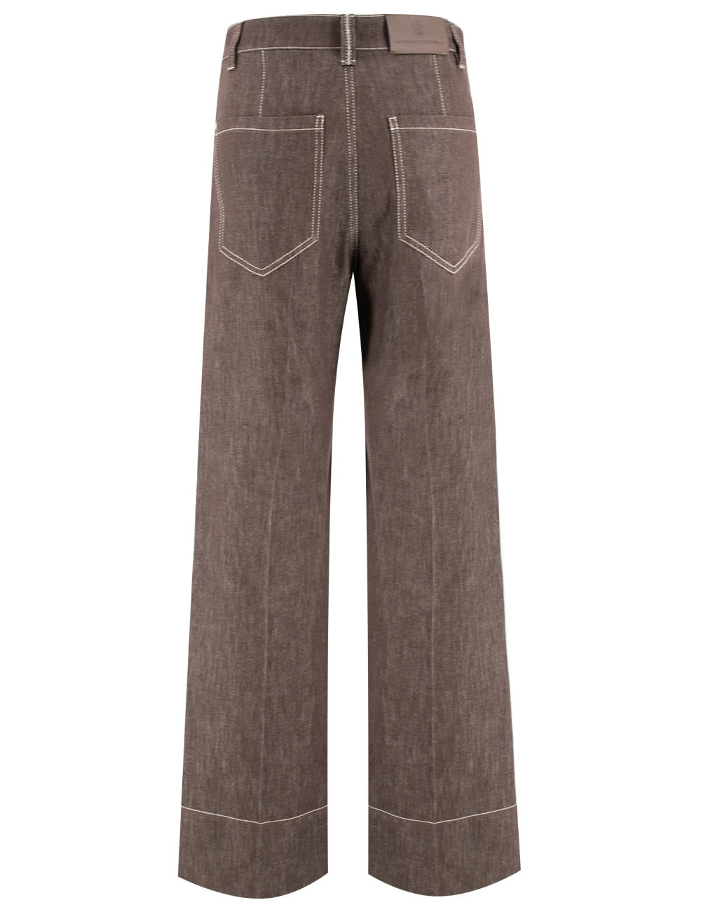Brunello Cucinelli High-rise Wide-leg Jeans In Brown