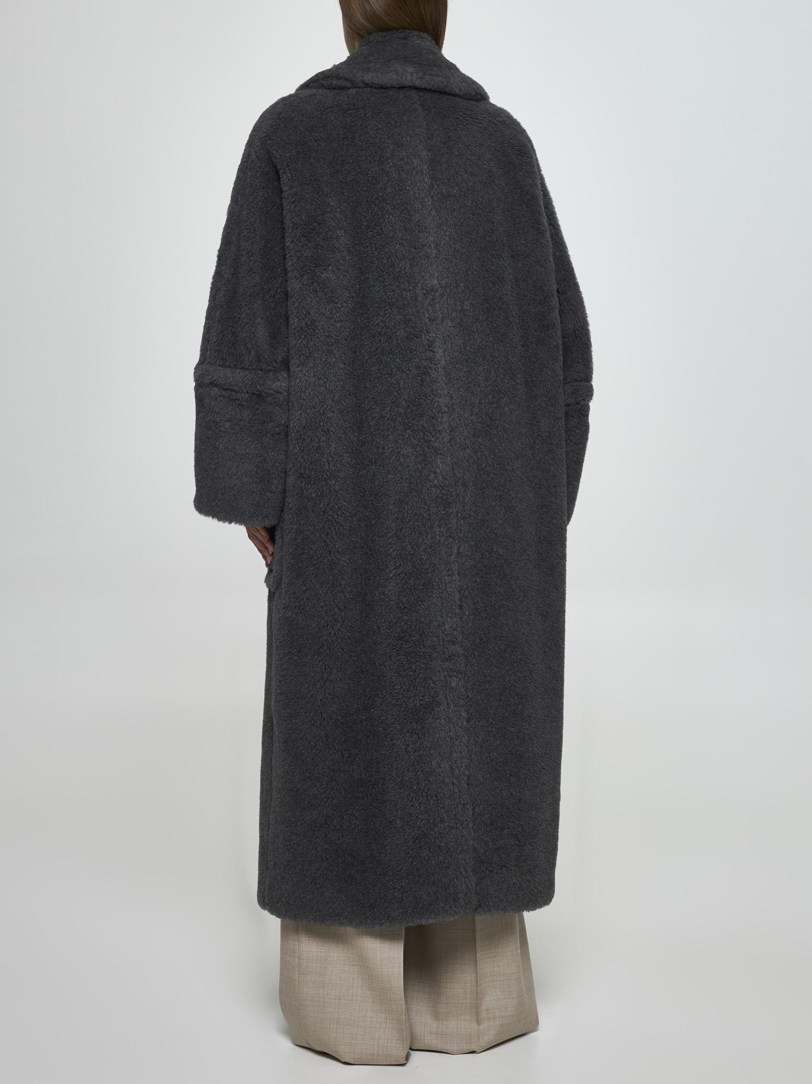 Shop Max Mara Kadiak Wool-blend Teddy Coat In Avio