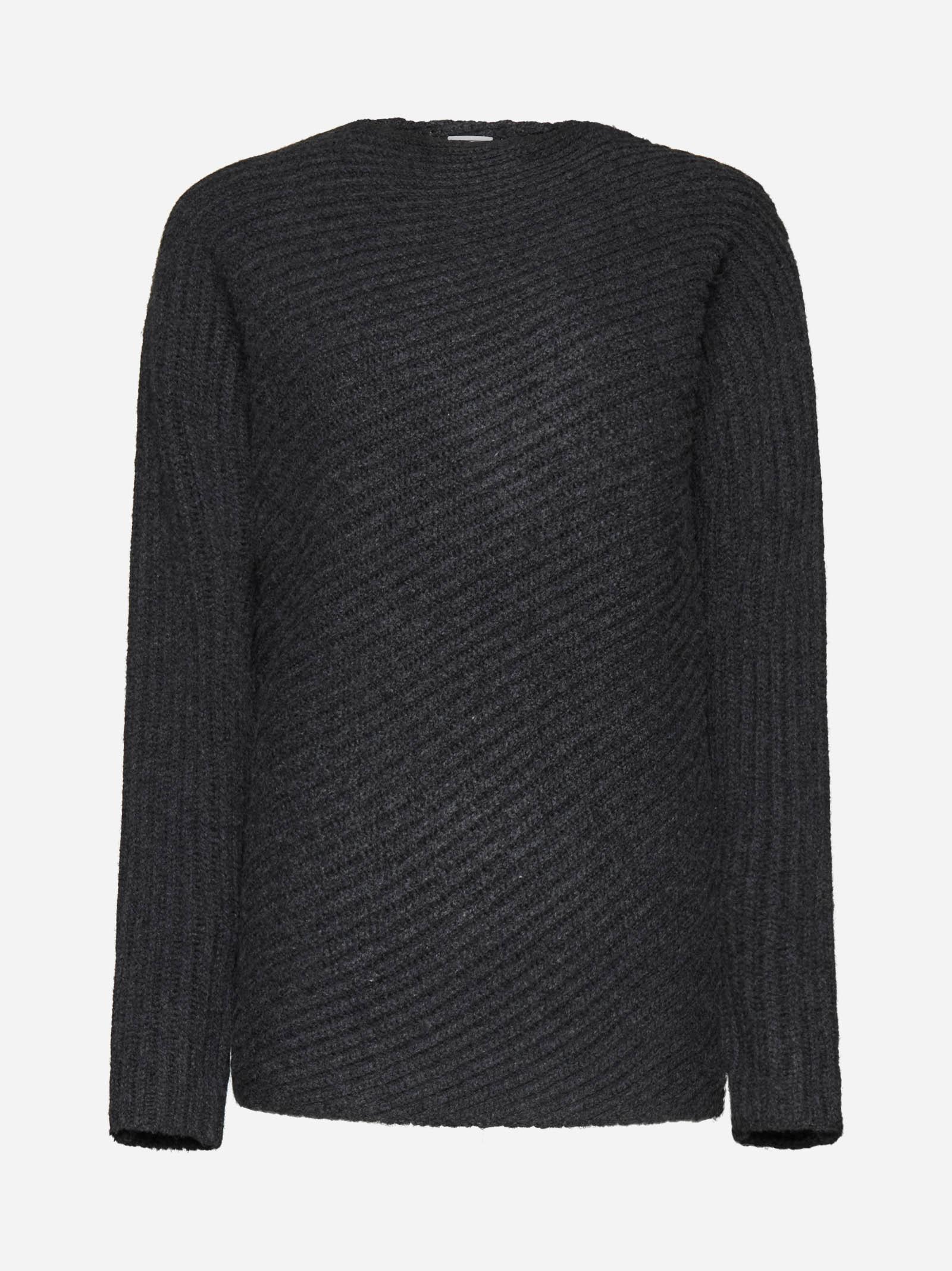 Totême Twisted Wool Sweater In Grey