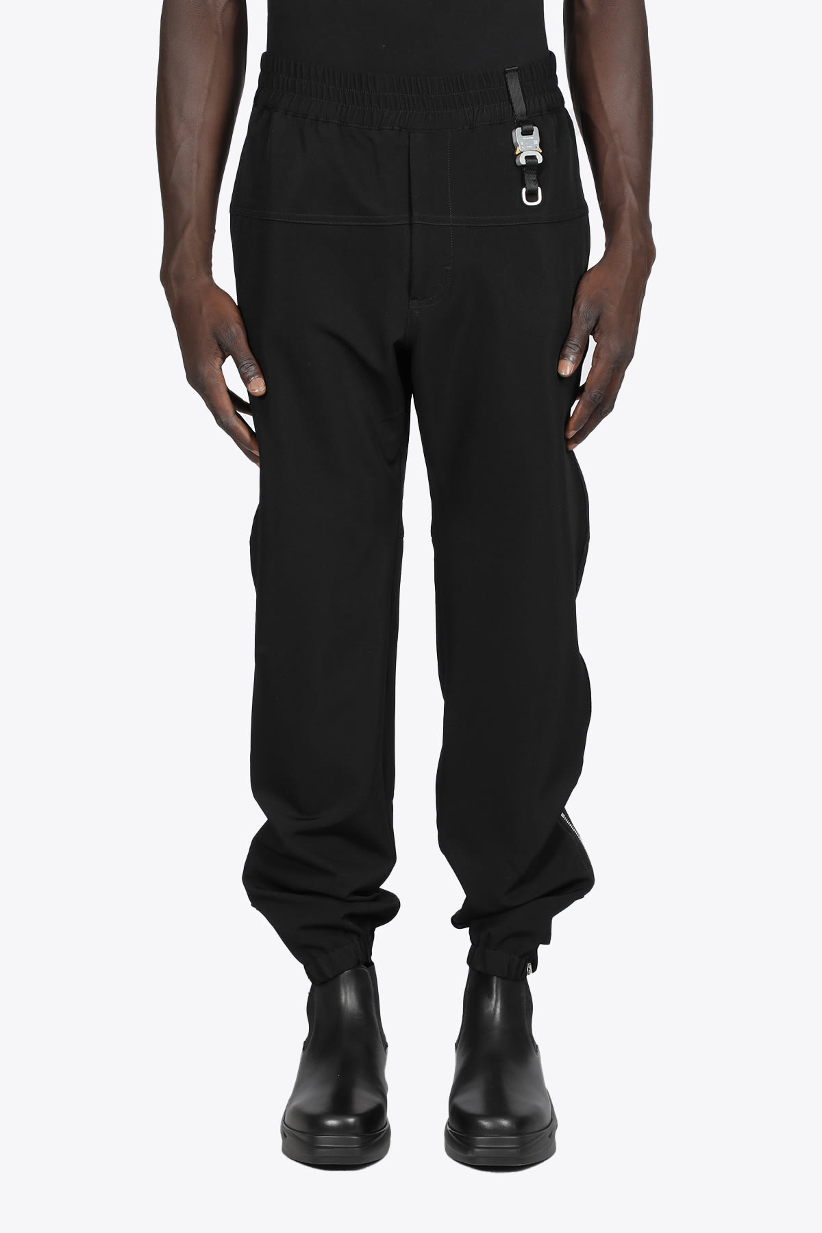 1017 ALYX 9SM Buckle Trackpant Black joggers with rollercoaster buckle