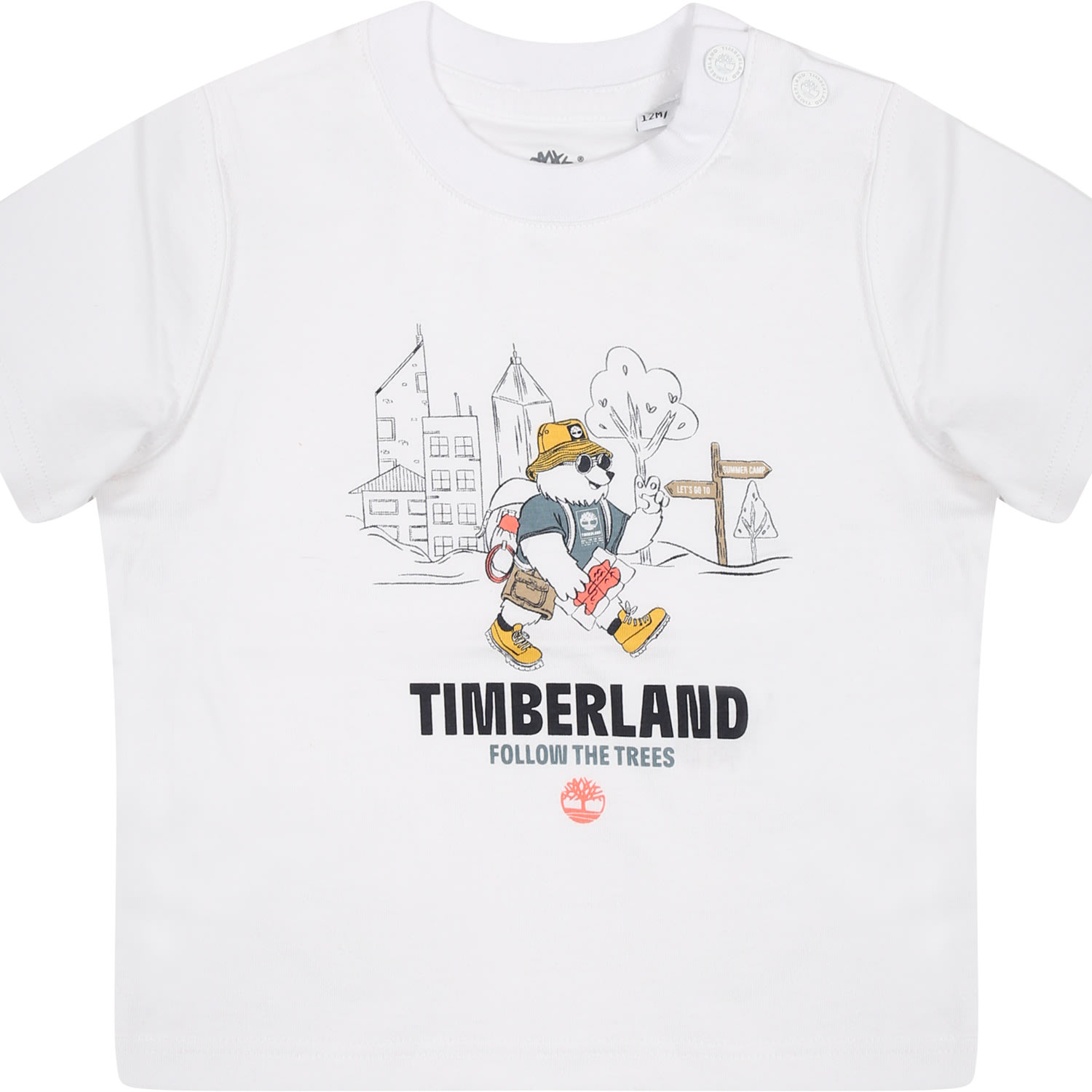 TIMBERLAND WHITE T-SHIRT FOR BABY BOY WITH PRINT