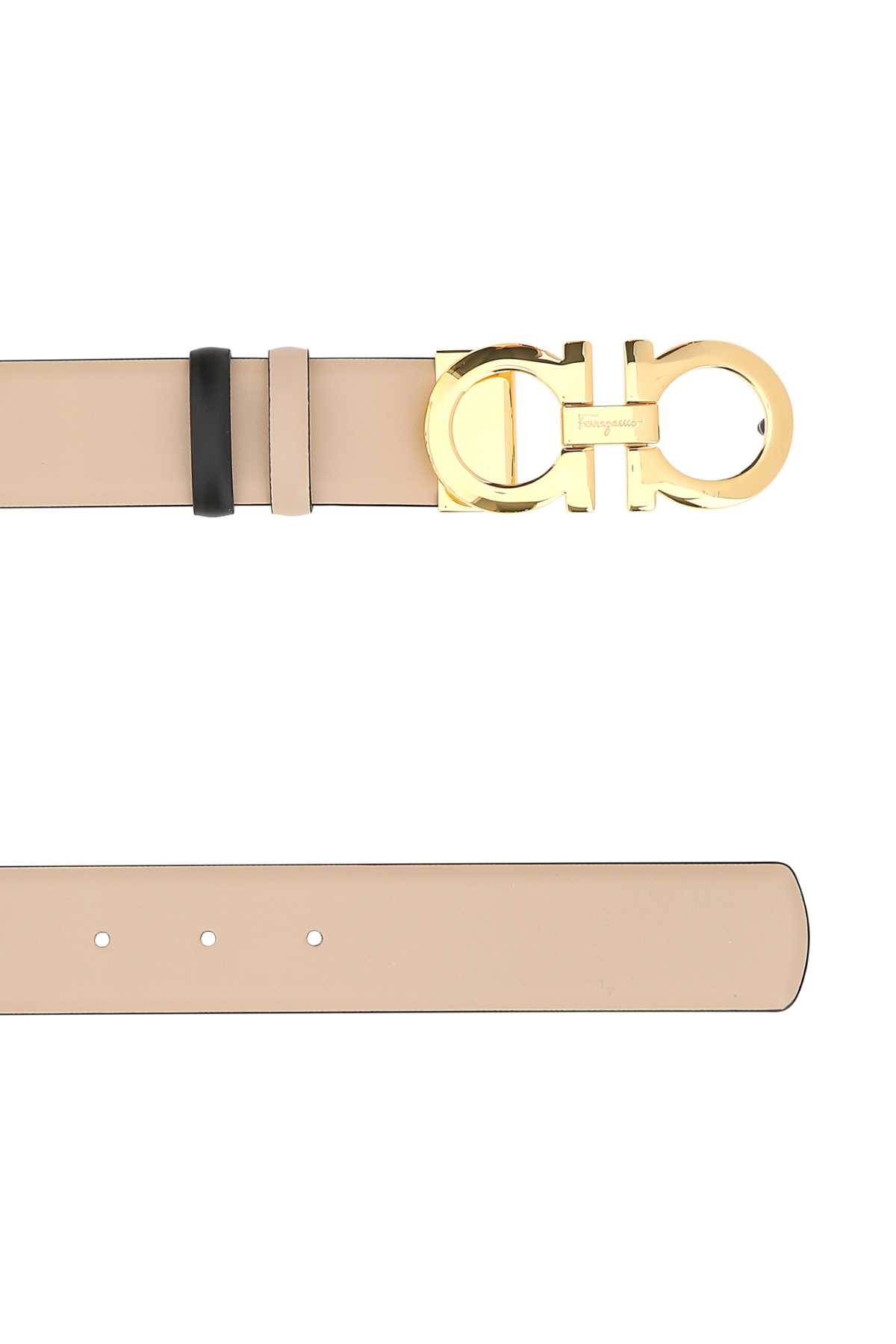 FERRAGAMO CAPPUCCINO LEATHER BELT