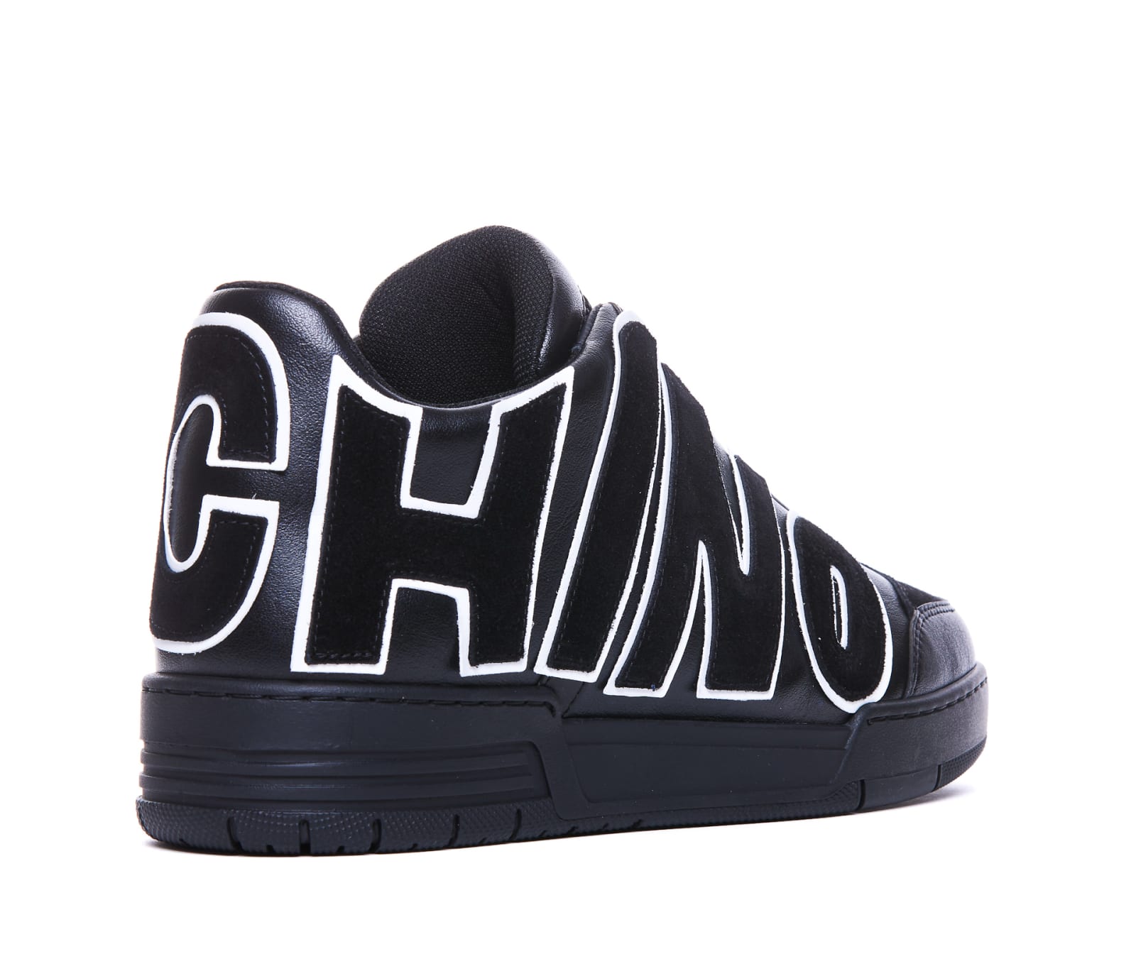 Shop Moschino Maxi Logo Streetball Sneakers In Black