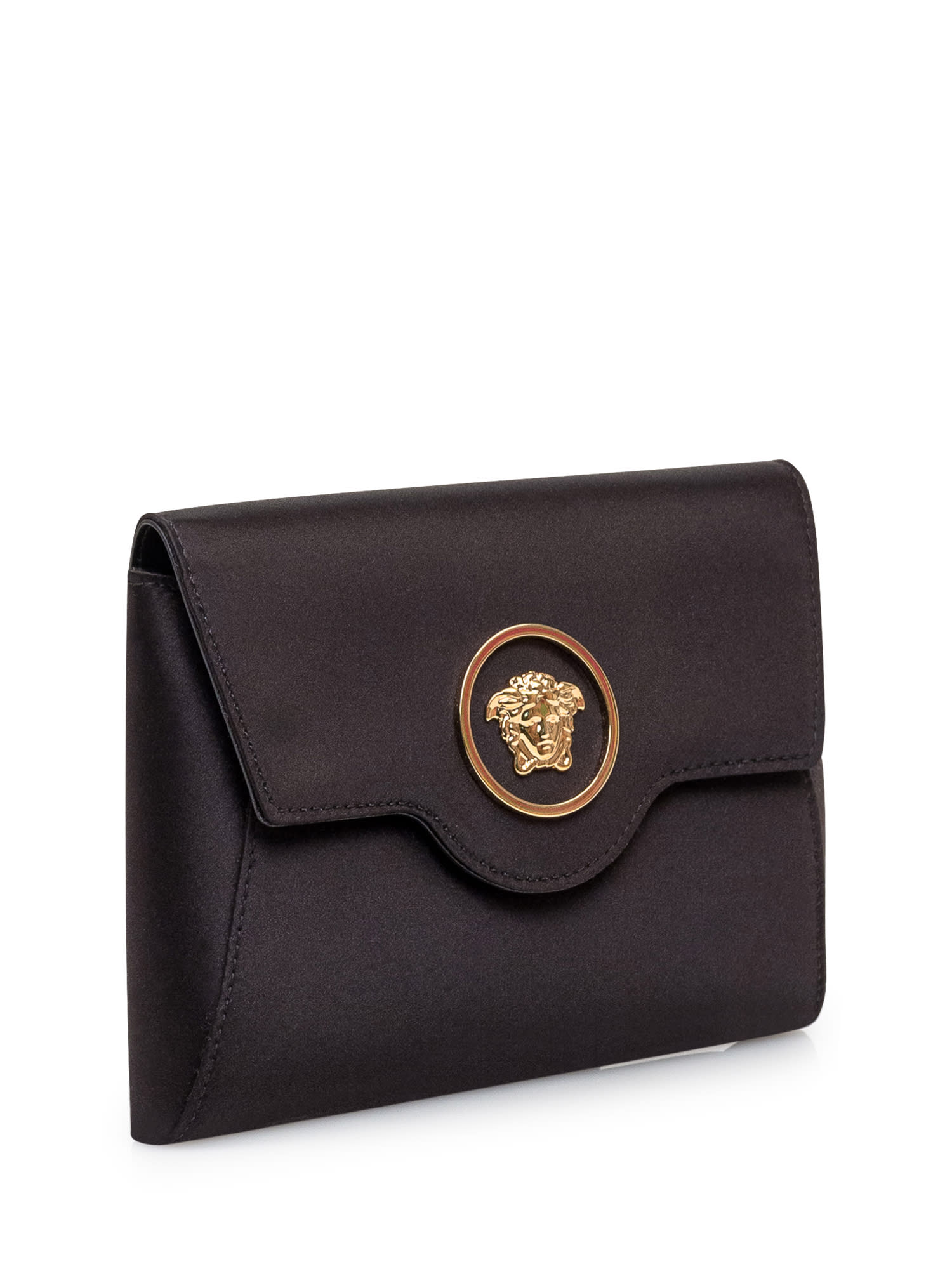 Shop Versace La Medusa Pouch In Black- Gold