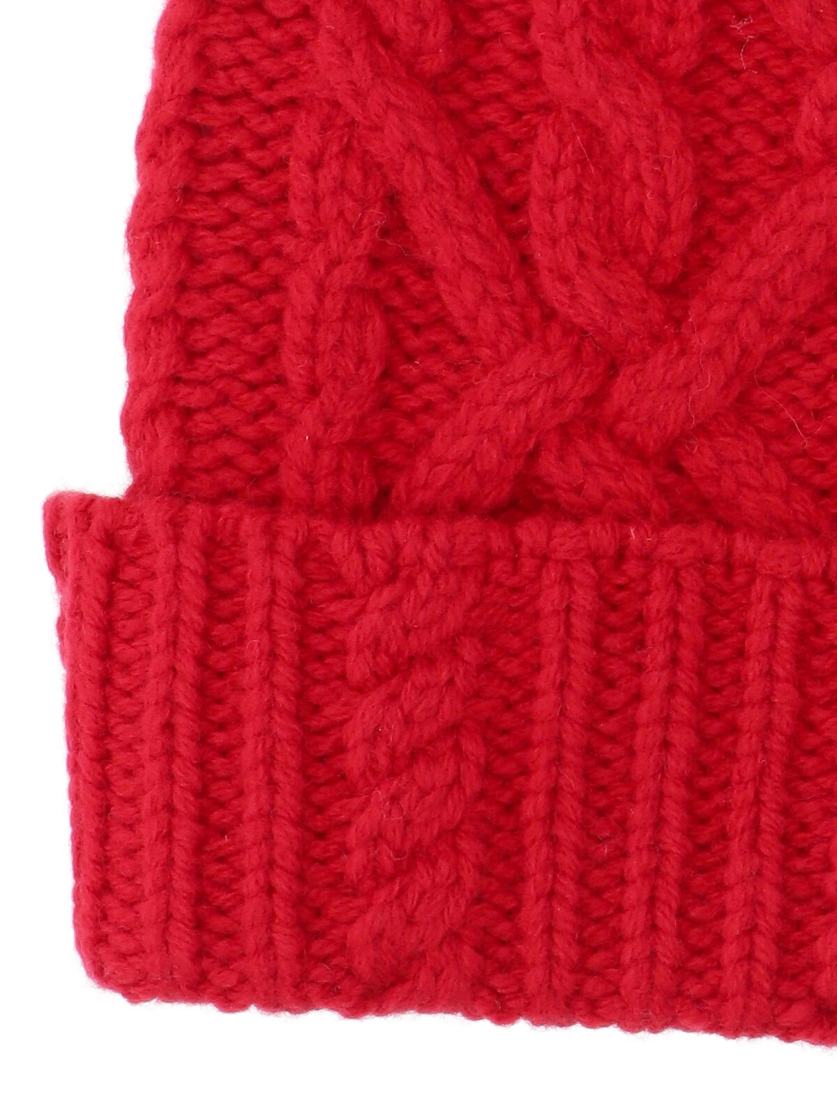 Aspesi Cable-knit Wool Beanie In Red