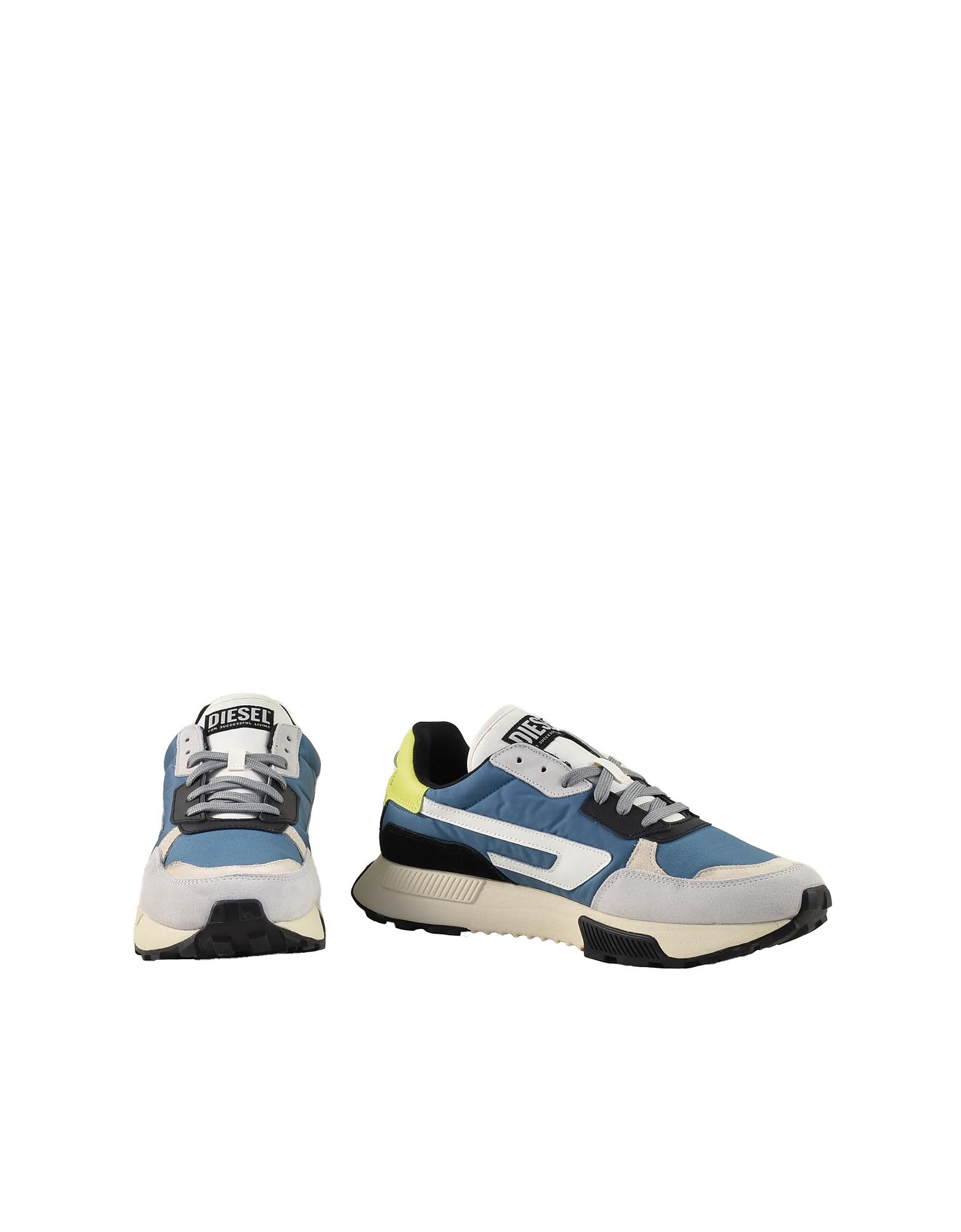 Diesel Mens White / Light Blue Sneakers