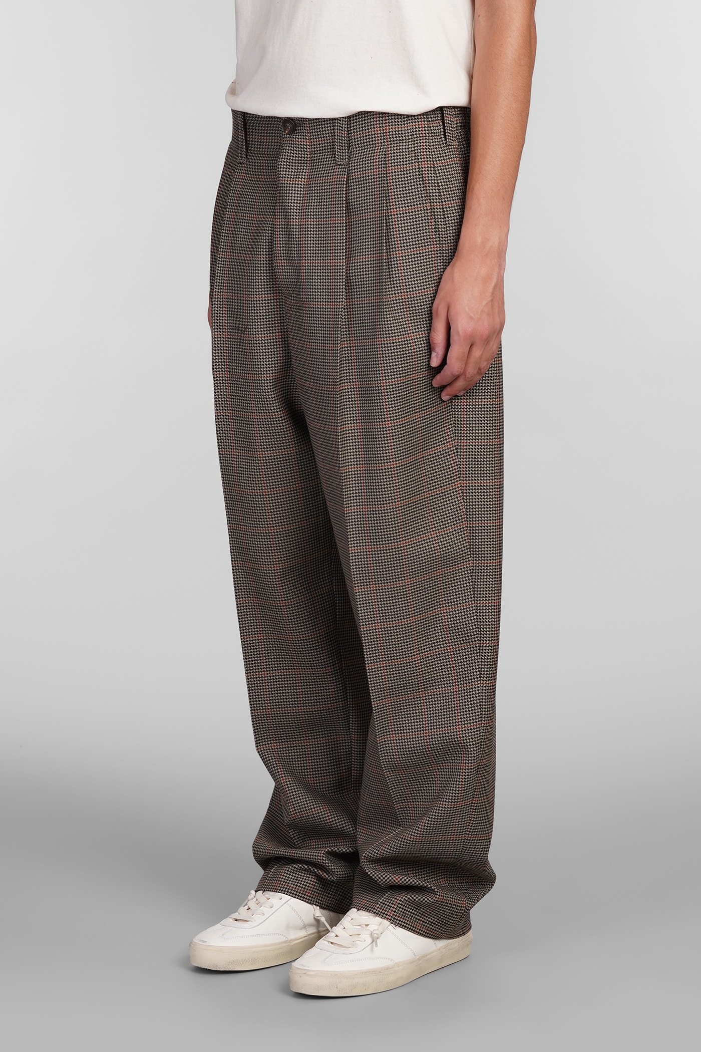 Shop Golden Goose Pants In Beige Wool