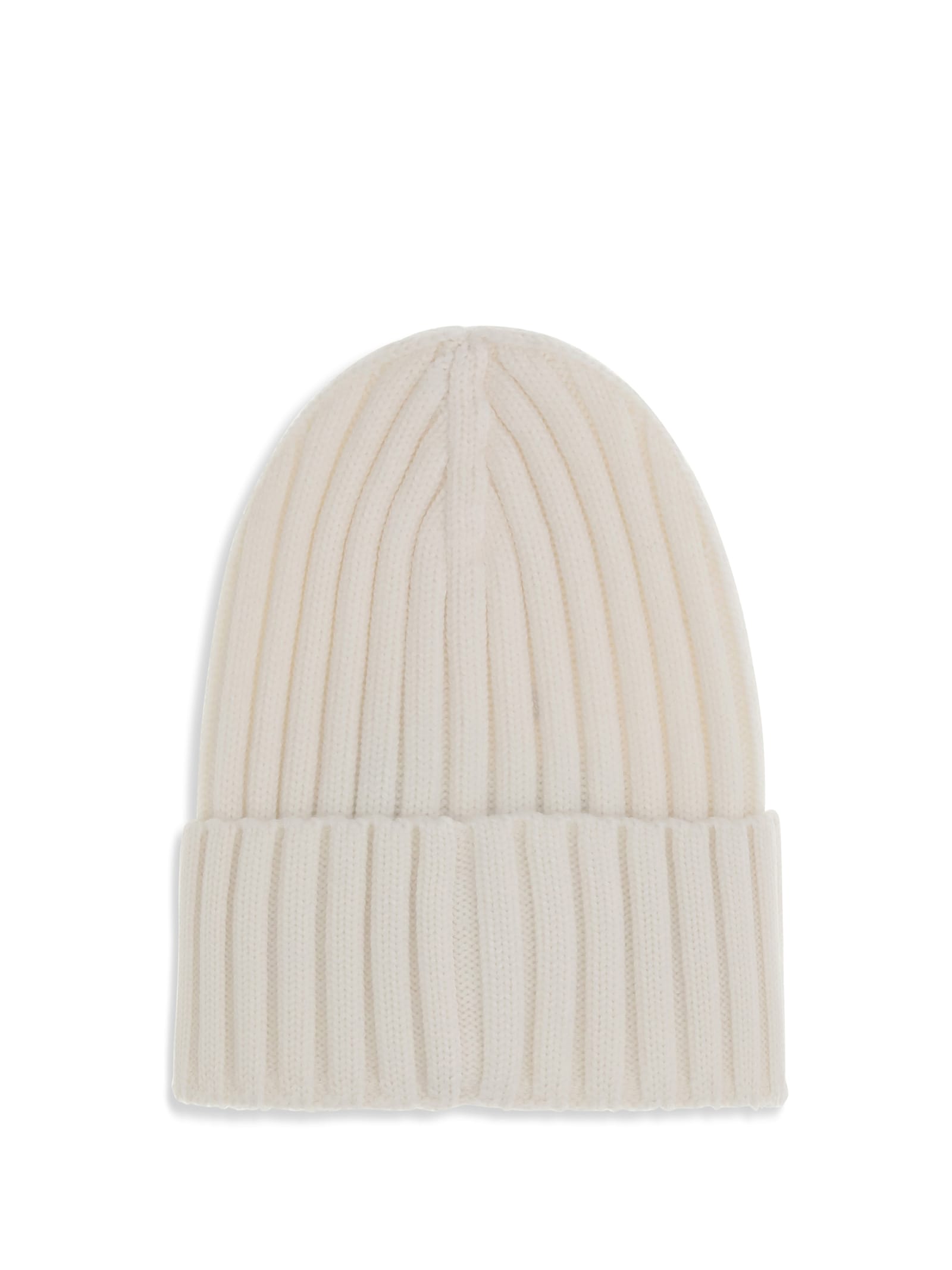 Moncler Wool Beanie Hat In White