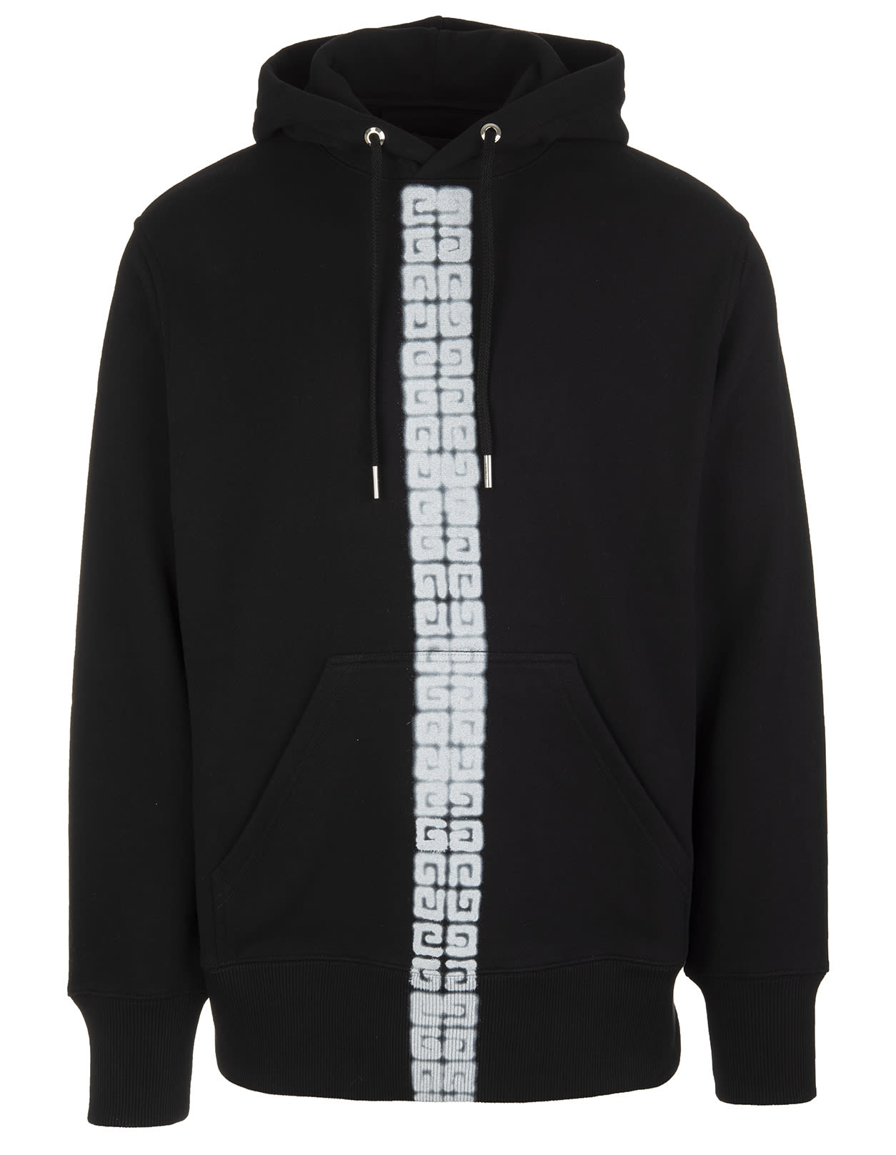 Givenchy Man Black Hoodie With 4g Stripes Graffiti Effect