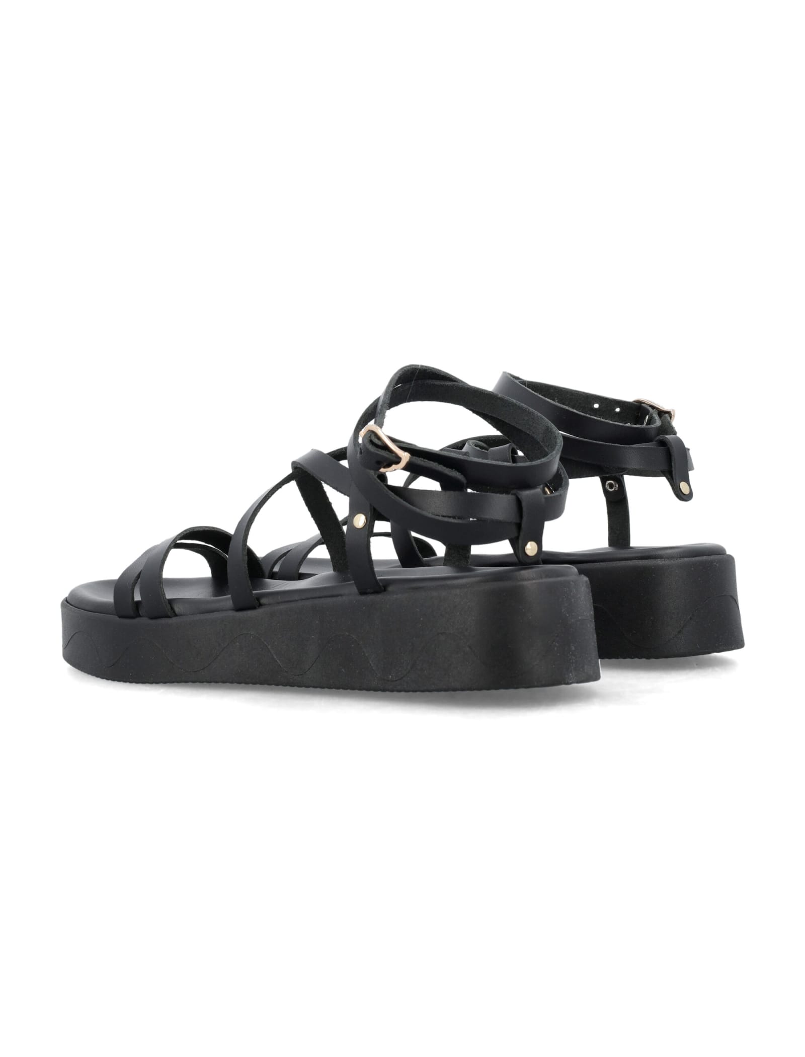 Shop Ancient Greek Sandals Aristea Sandals In Black