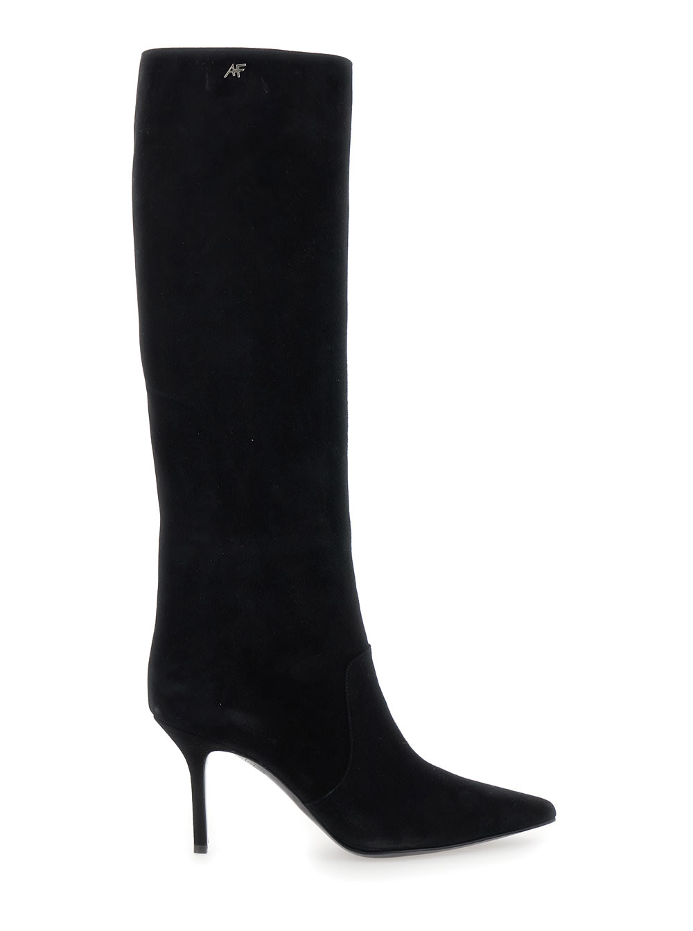 Shop Alberta Ferretti Black Boots With Logo Detail In Suede Woman