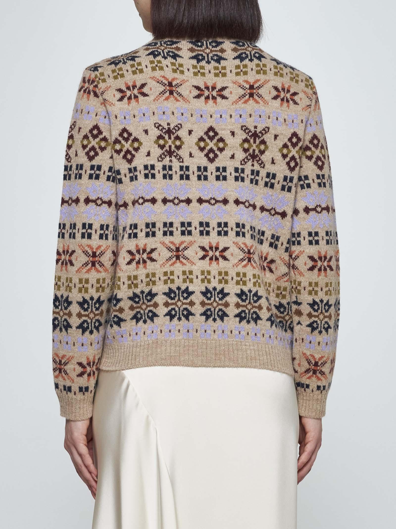 Shop Weekend Max Mara Paride Alpaca And Wool Jacquard Sweater