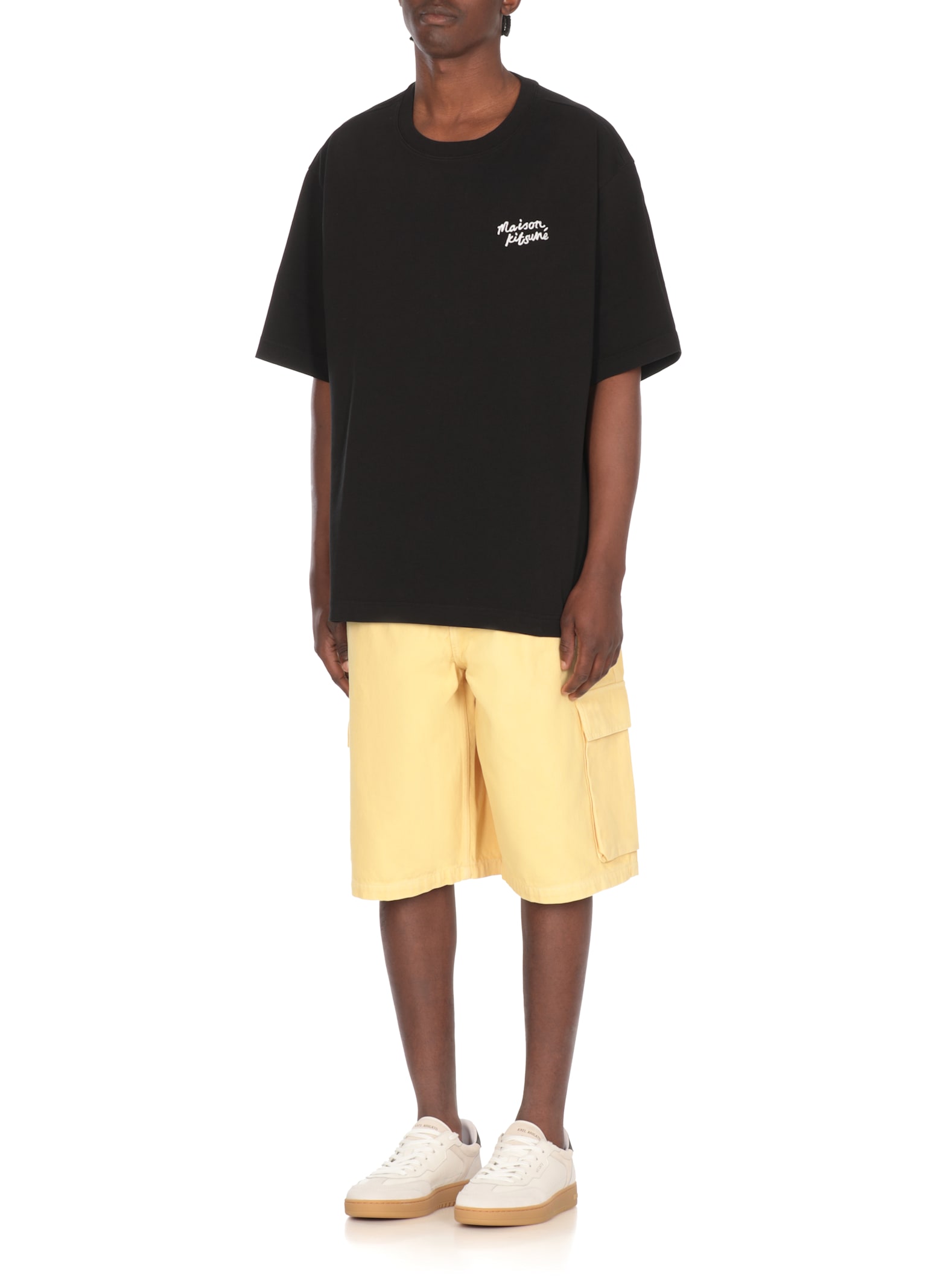 Maison Kitsuné Logo Embroidery Crewneck T-shirt