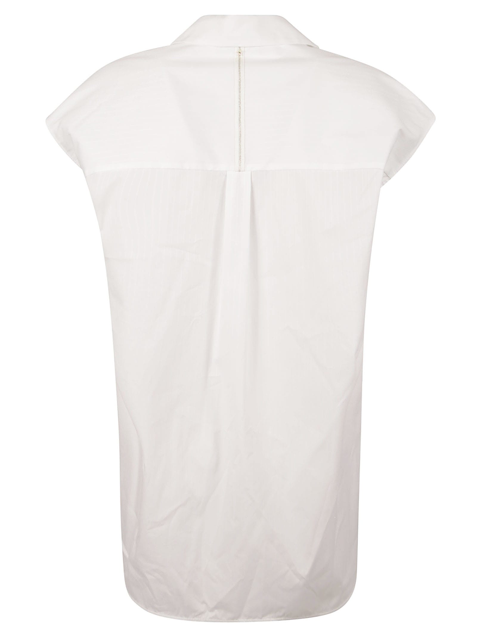 Shop Lorena Antoniazzi Capped Sleeve Blouse In Off-white