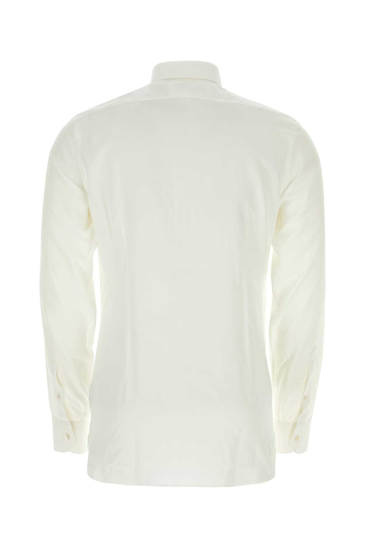 Tom Ford White Lyocell Blend Shirt In Ivory