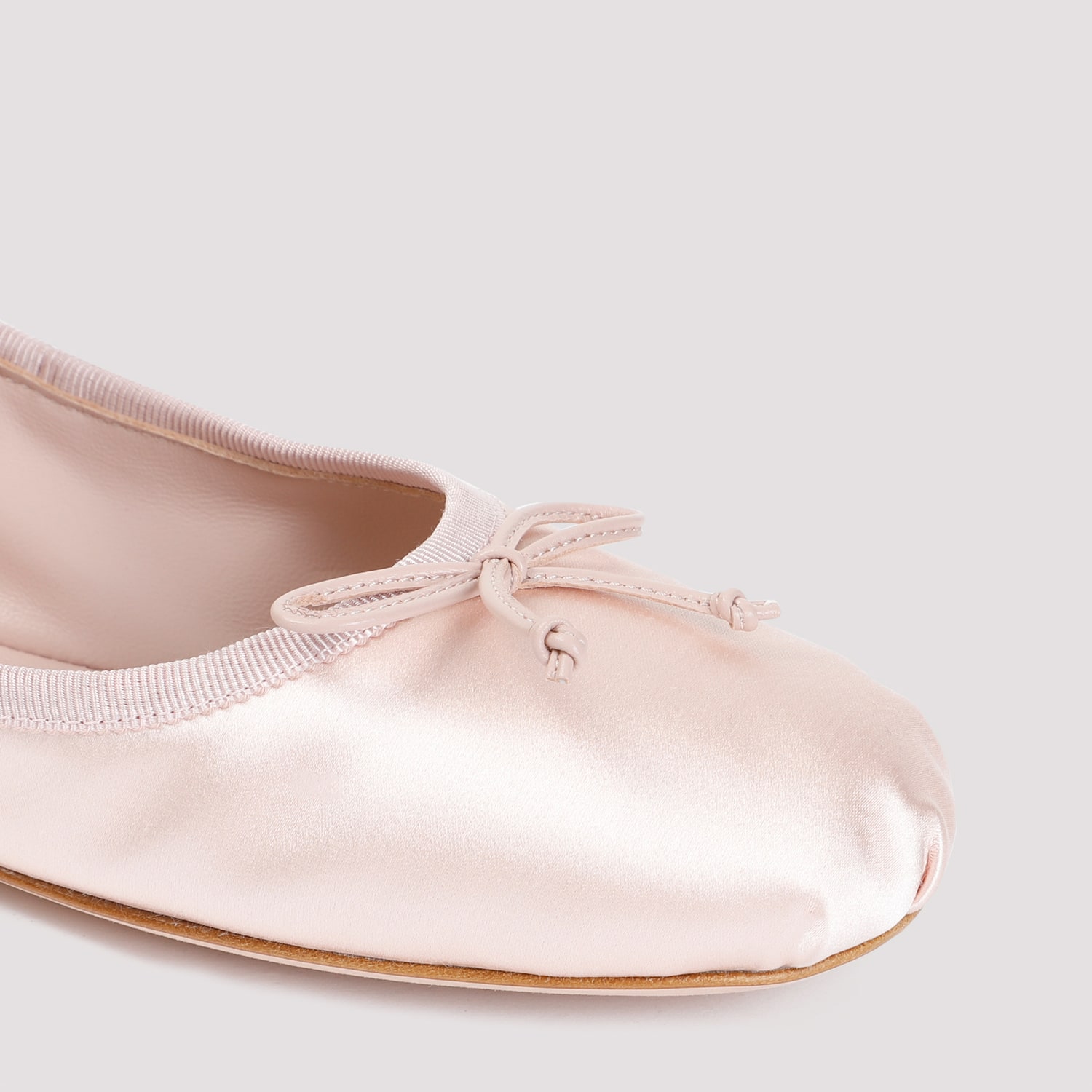 Miu Miu Light Pink Satin Ballerinas In Orchidea