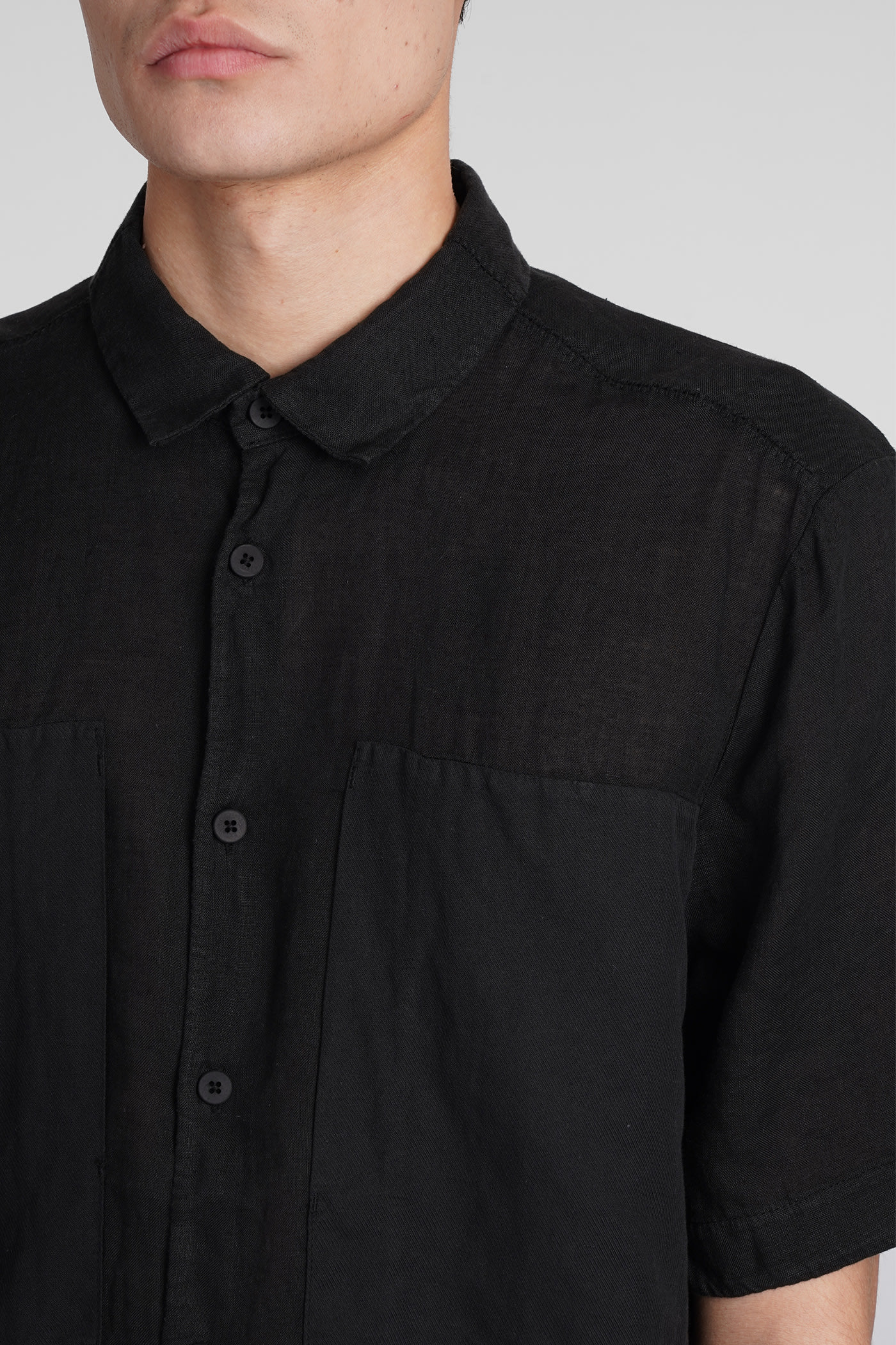 Shop Transit Shirt In Black Linen