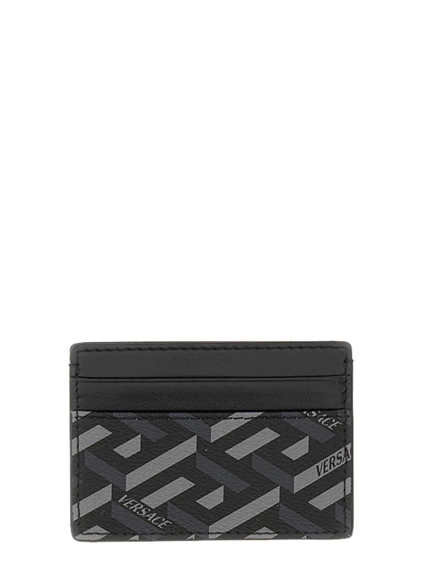 Versace Card Holder With Logo Print