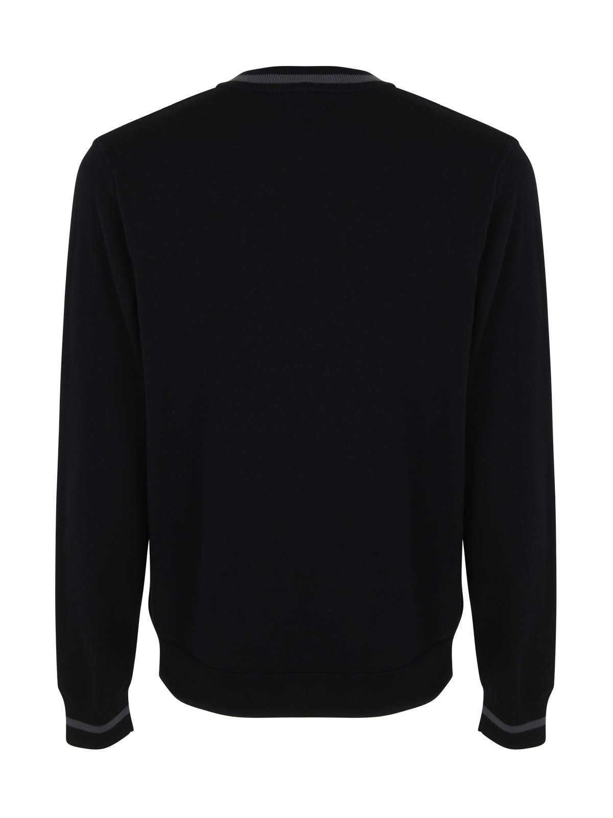 Shop Fred Perry Fp Textured Front Crewneck Jumper In Black