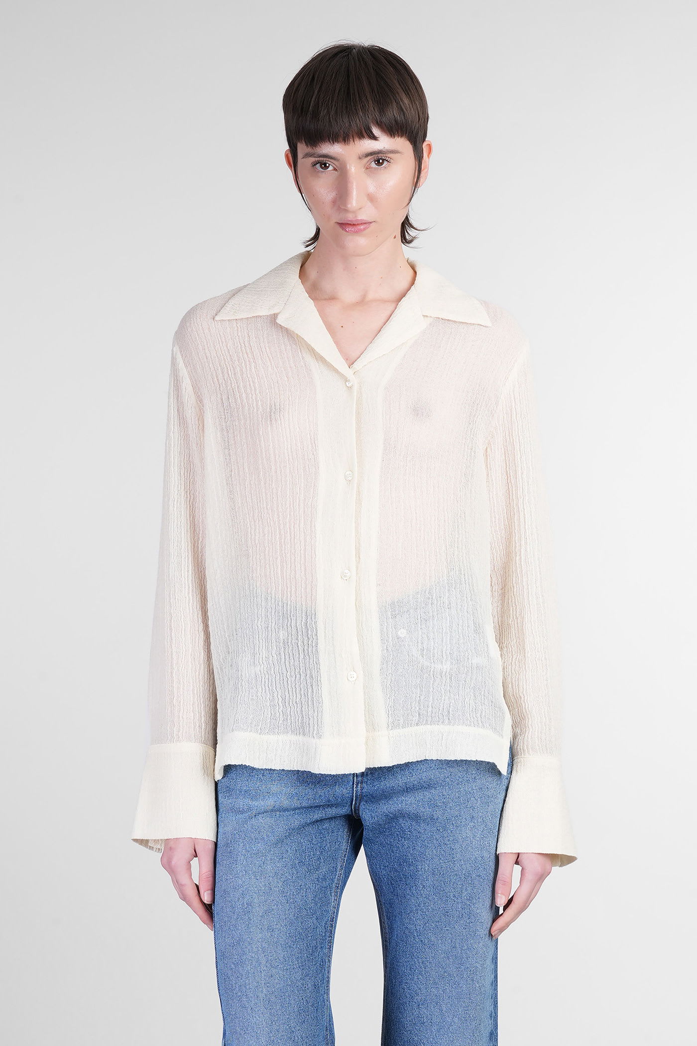 Willow Shirt In Beige Wool