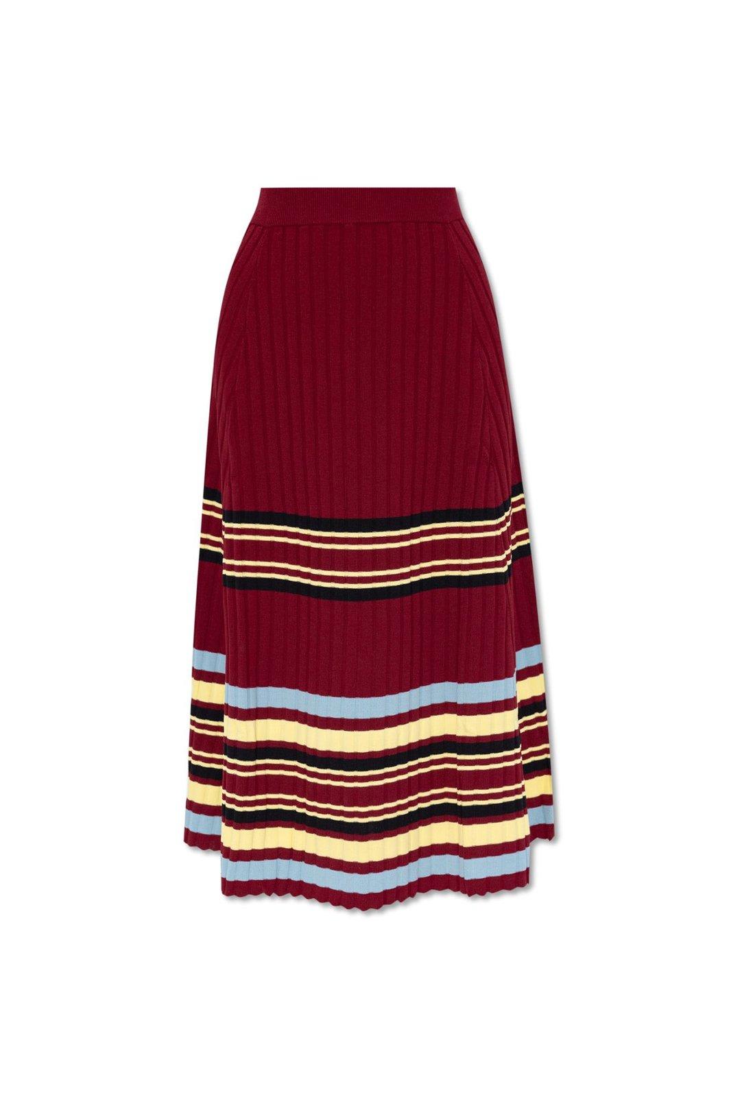 Wander Pleated Flared Hem Midi Skirt