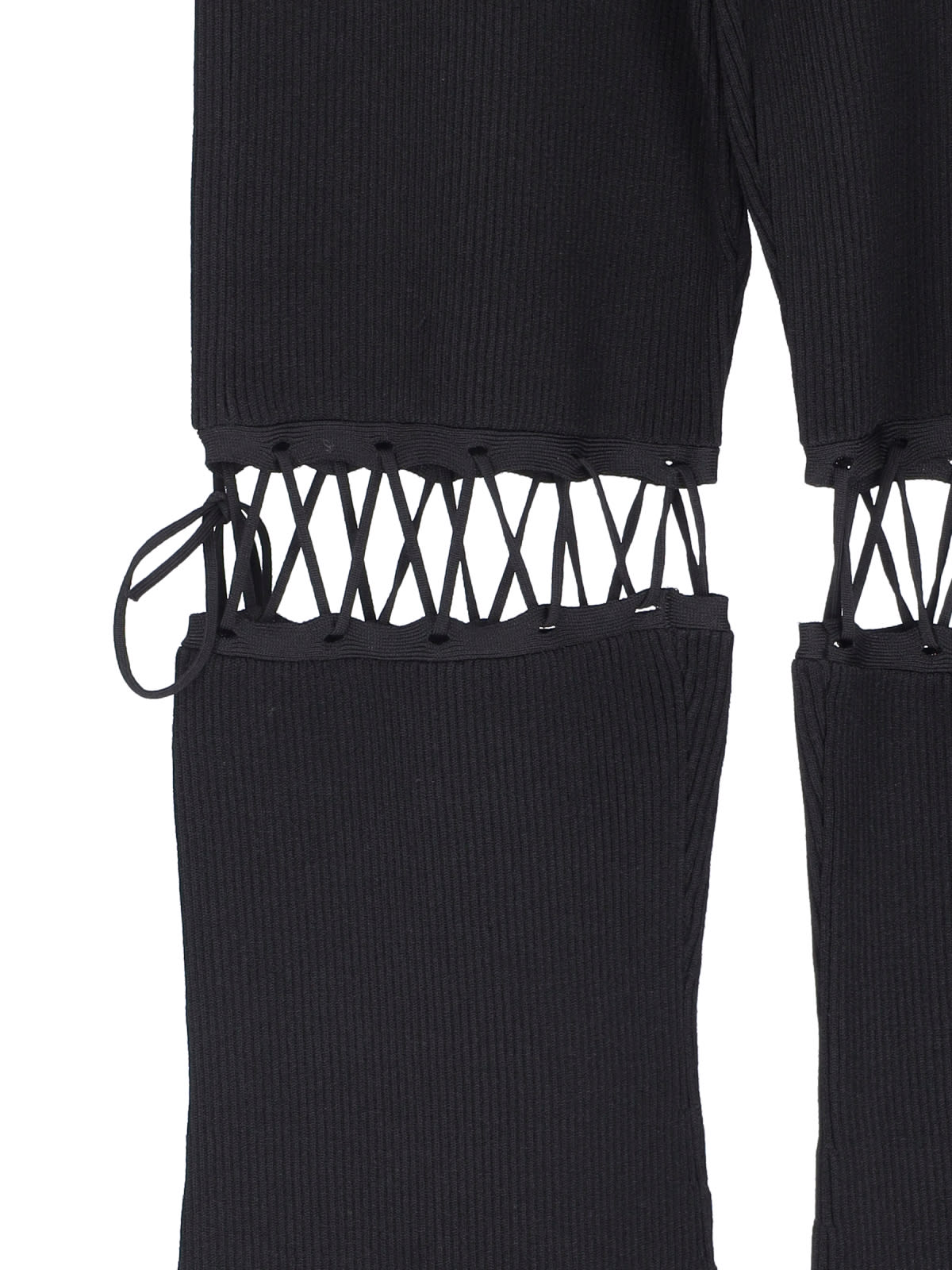 Shop Nensi Dojaka Lace-up Detail Leggings In Black