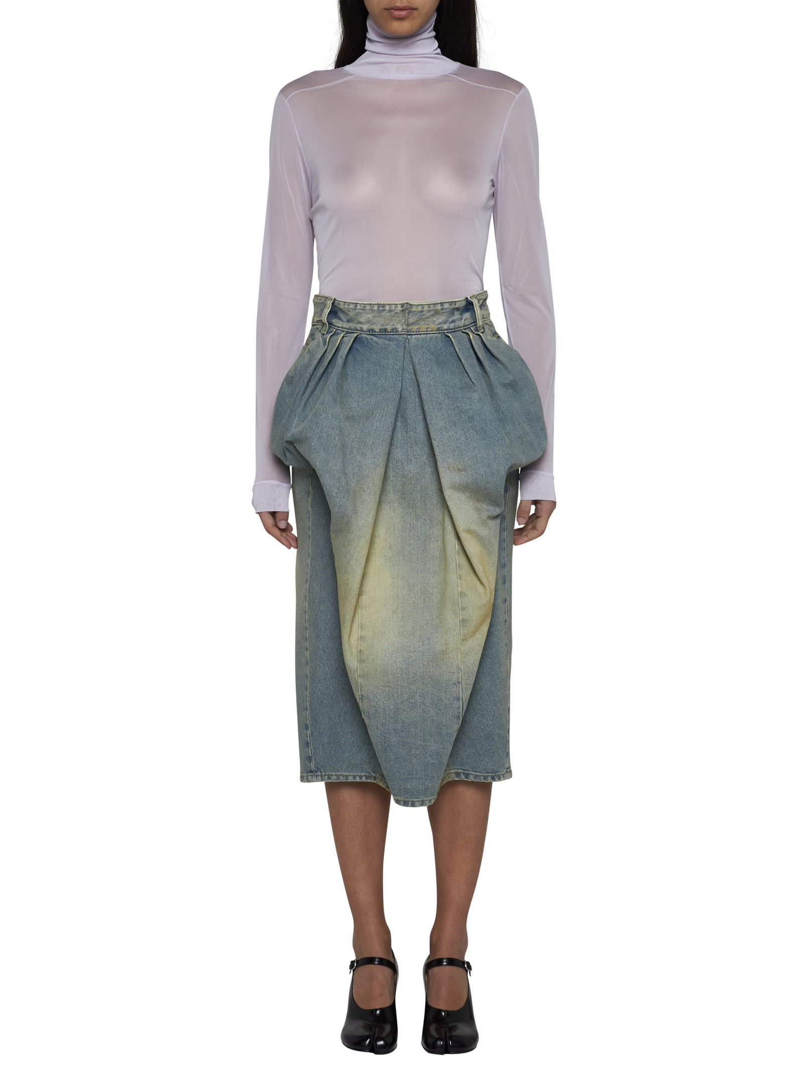 Shop Maison Margiela Skirt In Dirty Wash