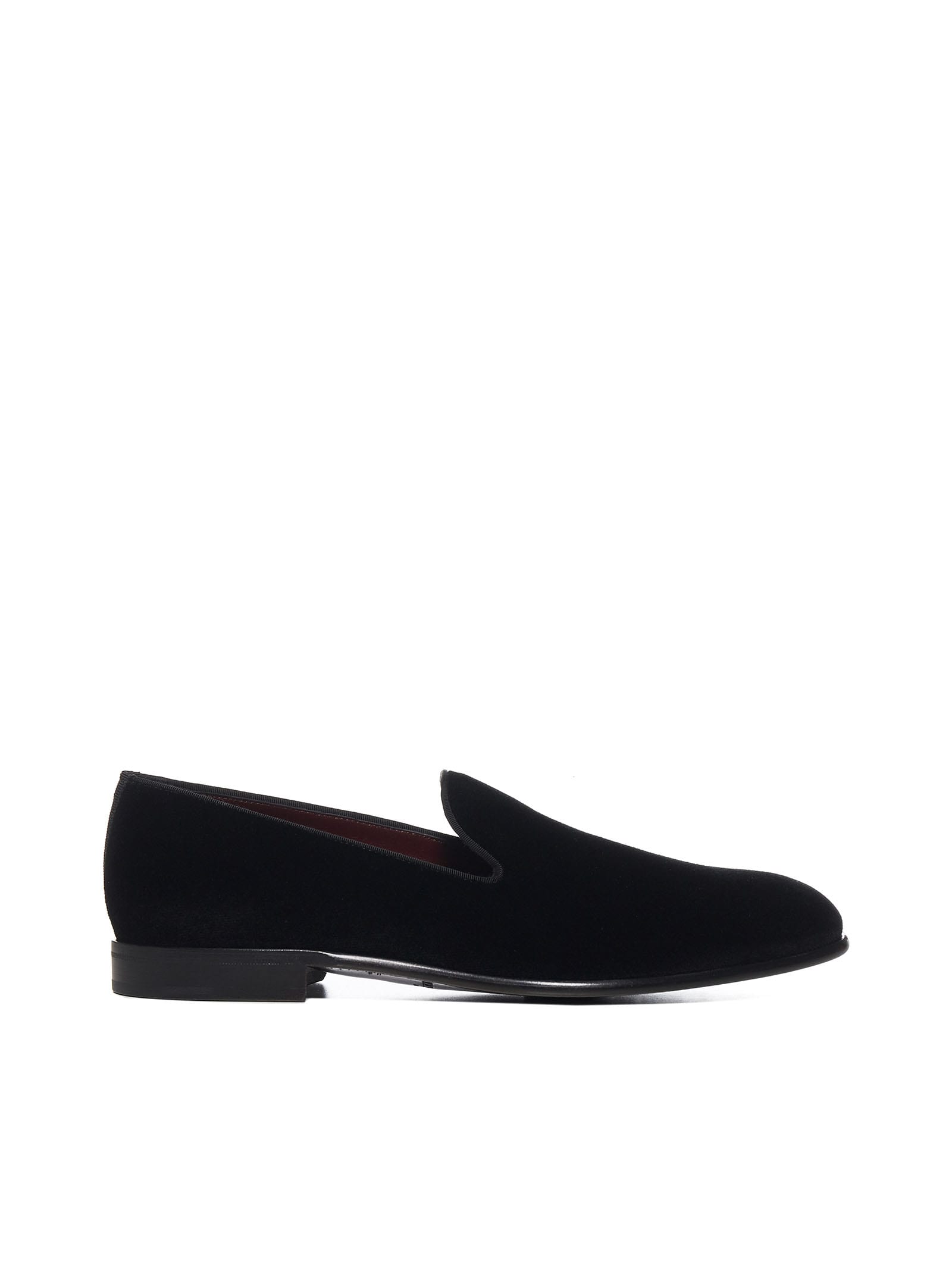 Dolce & Gabbana Black Dg Crown Embroidery Loafers Slip On Shoes