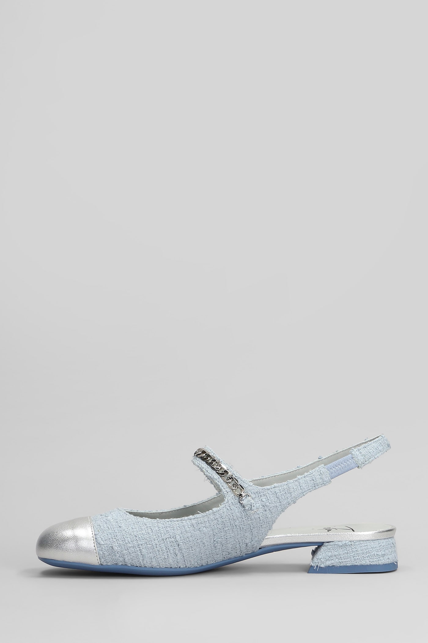Roberto Festa Yolanda Ballet Flats In Cyan Fabric In Cyan