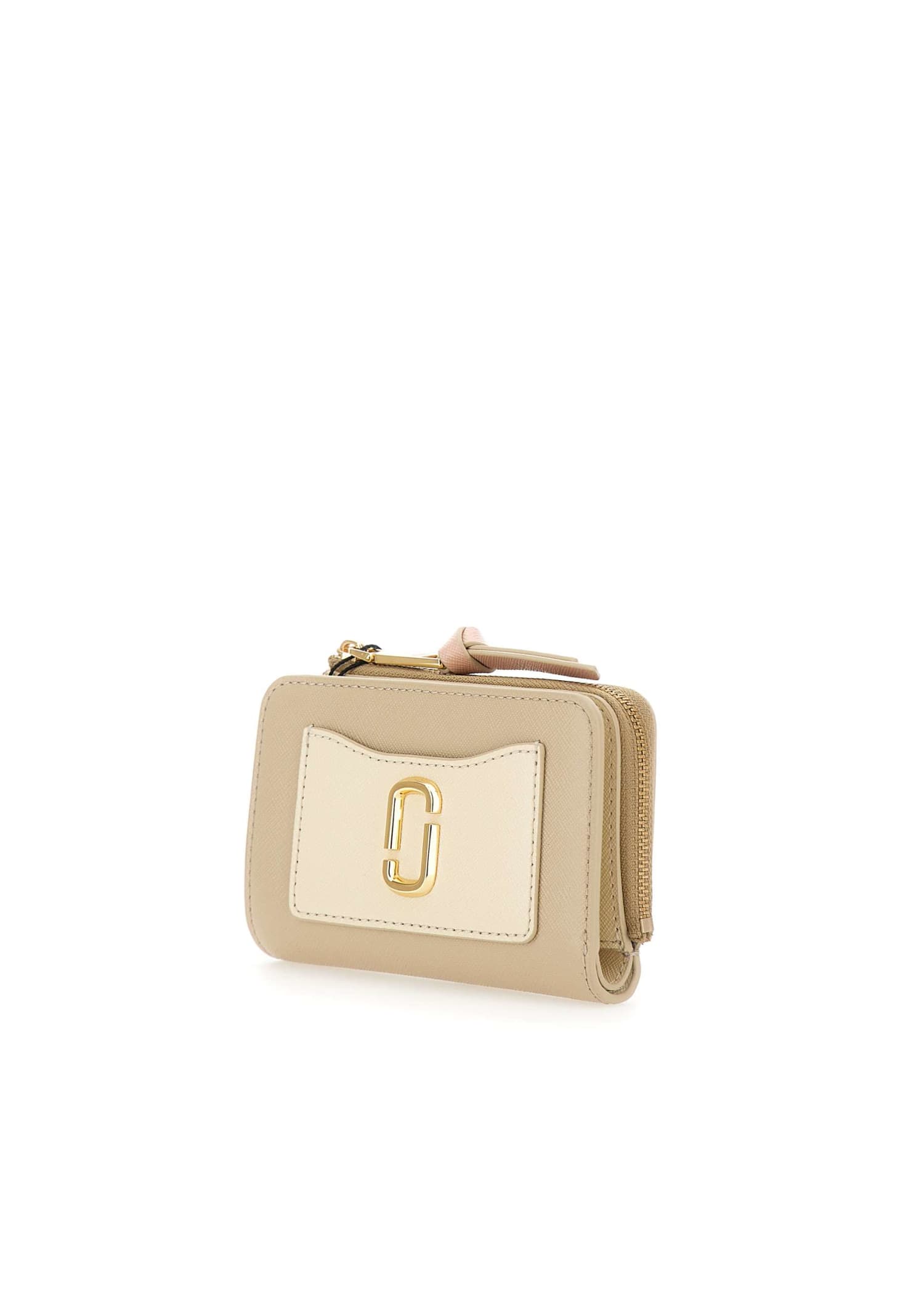 Marc Jacobs Khaki Leather Utility Snapshot Dtm Slim Wallet In Beige