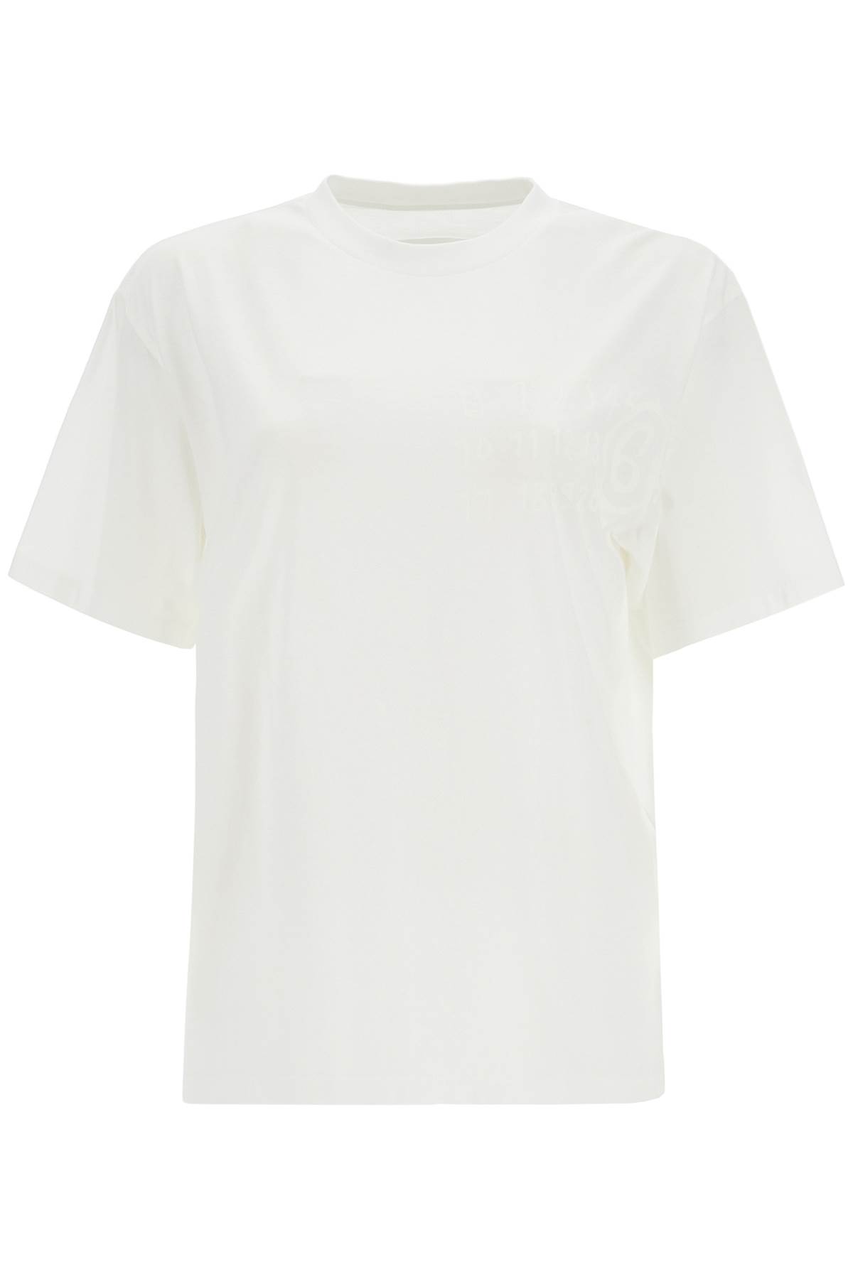 Shop Mm6 Maison Margiela Numeric Logo T-shirt In Optic White (white)