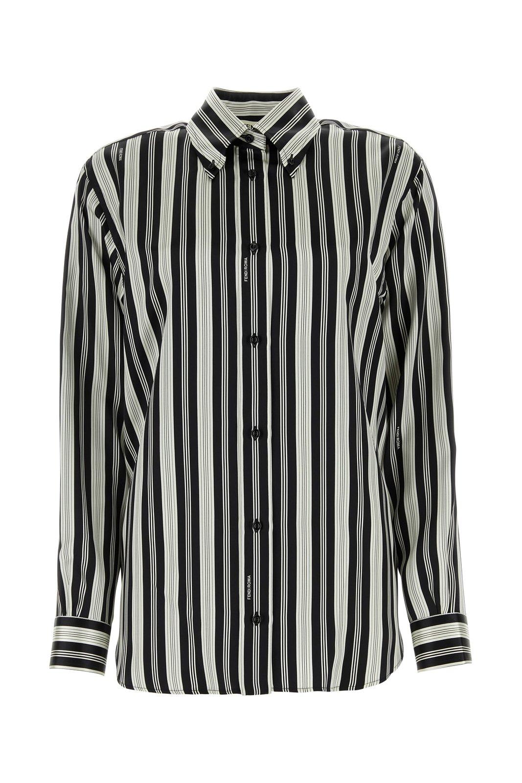 Striped Collared Long-sleeve Shirt