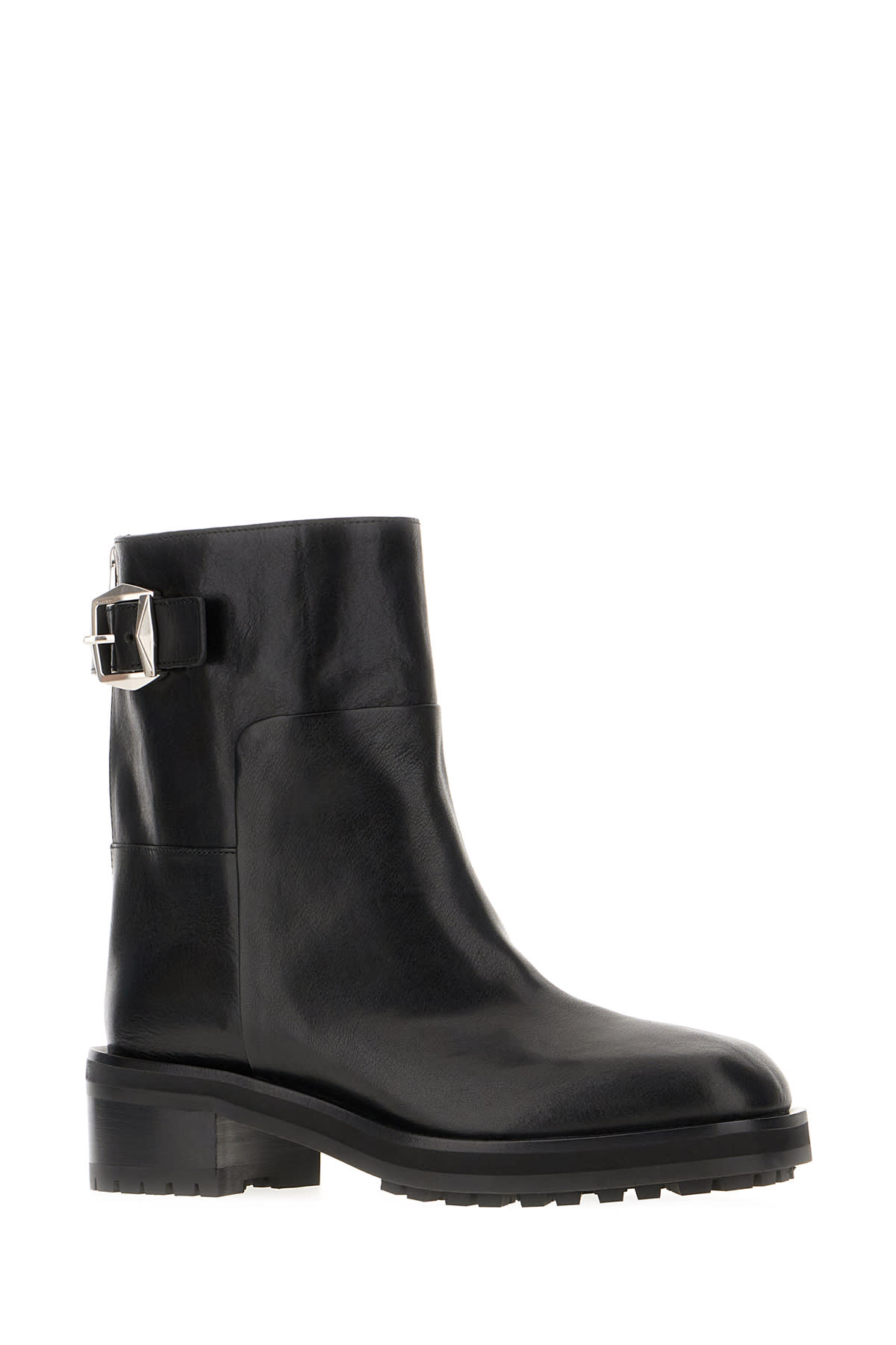 Jimmy Choo Women Brooklyn Ab 50 Leather Boots With Adjustable Strap In Black