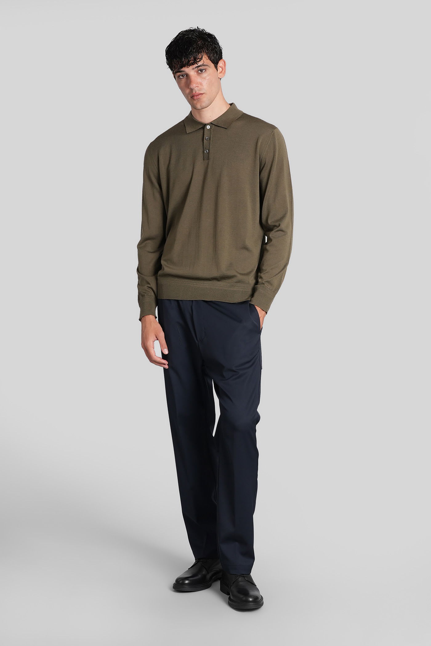 Barena Venezia Pevaron Polo In Green Wool In Brown