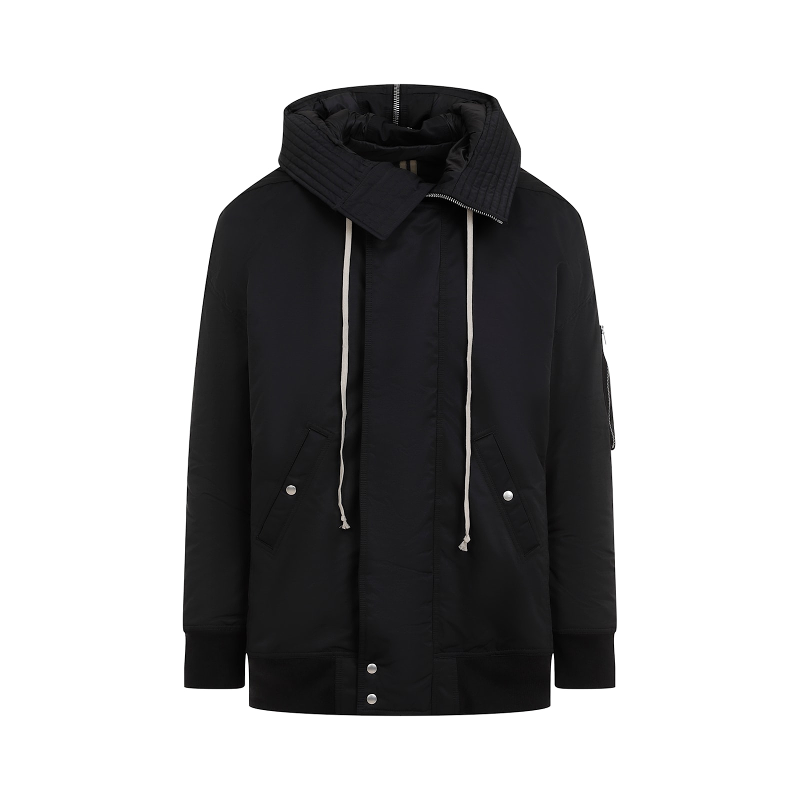 Shop Drkshdw Hooded Long Bomber In Black