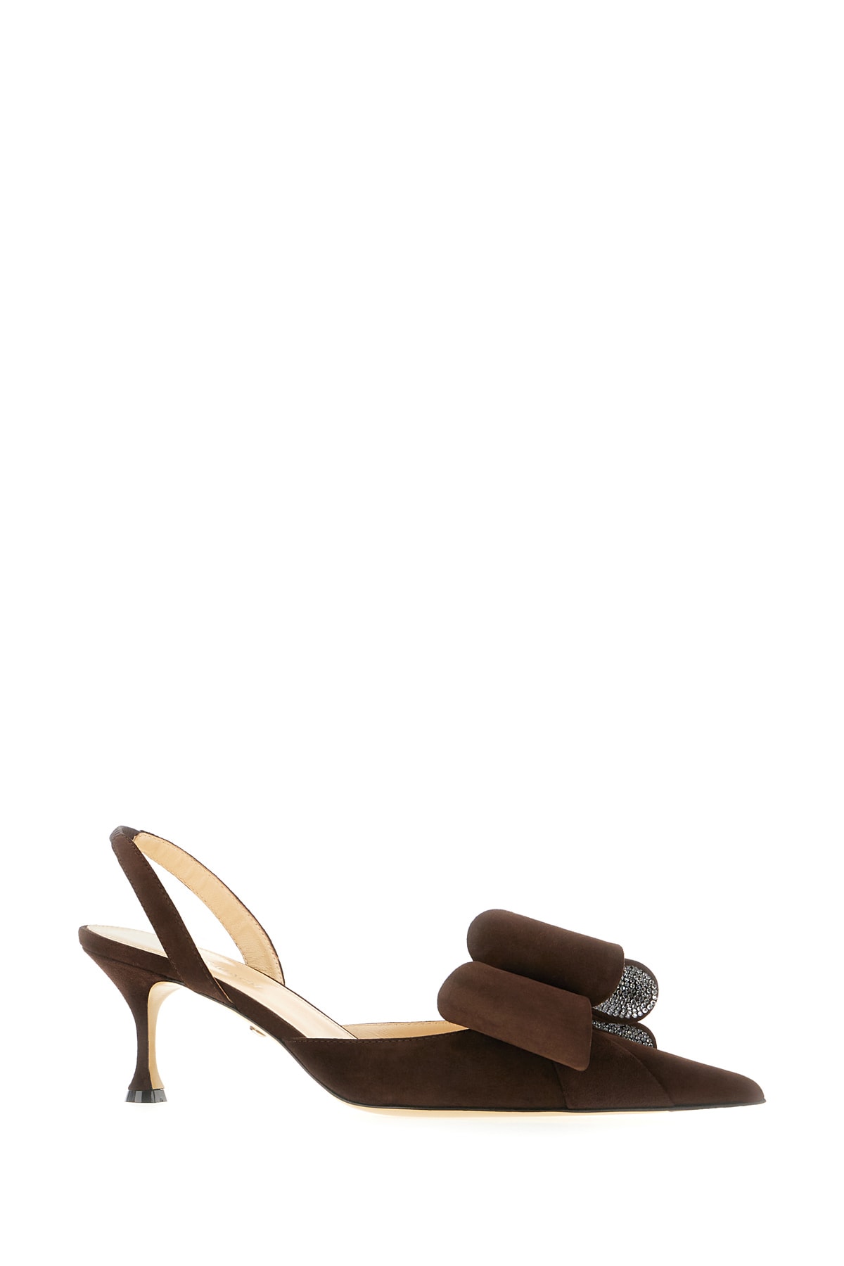 Shop Mach &amp; Mach Chocolate Suede Leather Le Cadeau Pumps In Dark Brown