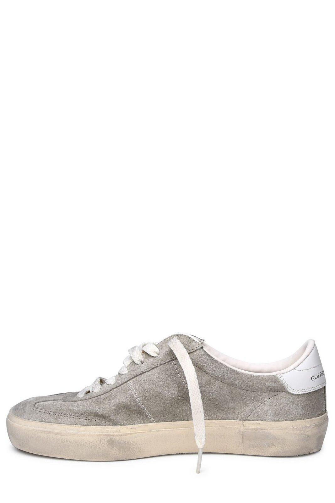 Golden Goose Low-top Beige Suede Sneakers With Contrasting Rubber Sole In Taupe/milk