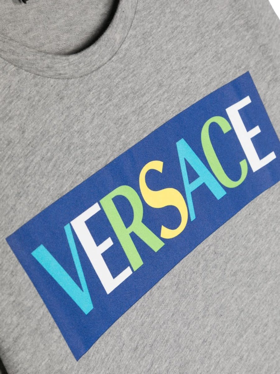 Shop Versace ml Logo T-shirt In Grey