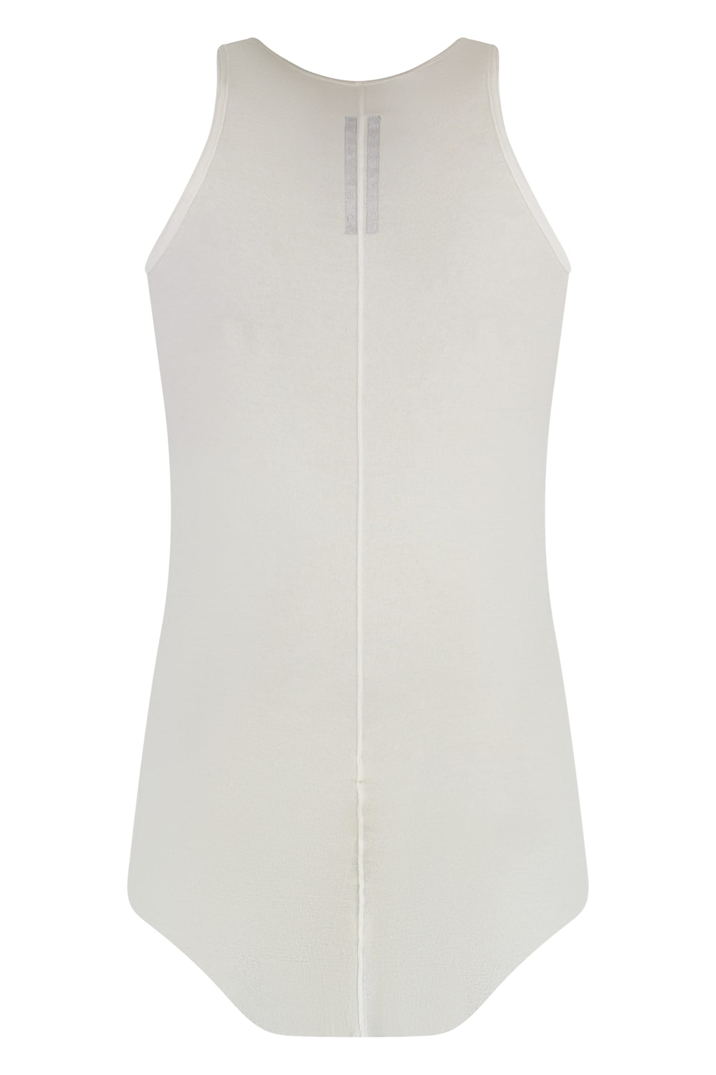 Rick Owens Sleeveless Round Neckline Raw-cut Tank Top In White