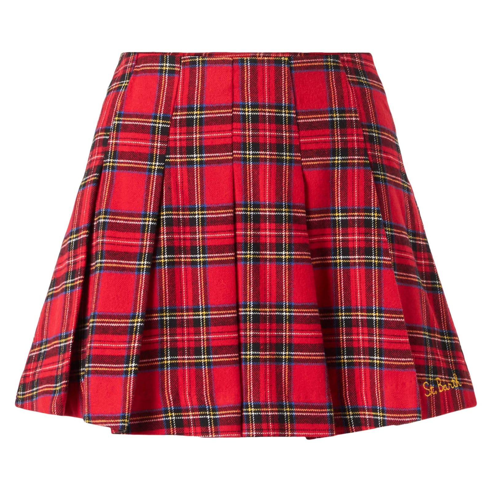 Shop Mc2 Saint Barth Woman Flannel Skirt In Red