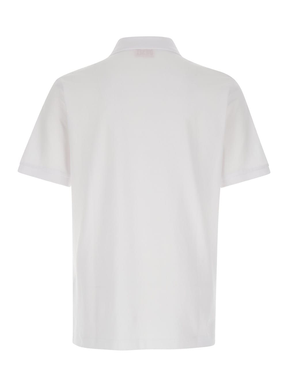 Diesel White Polo Shirt With Classic Collar And D Logo On The Front In Cotton Man In White
