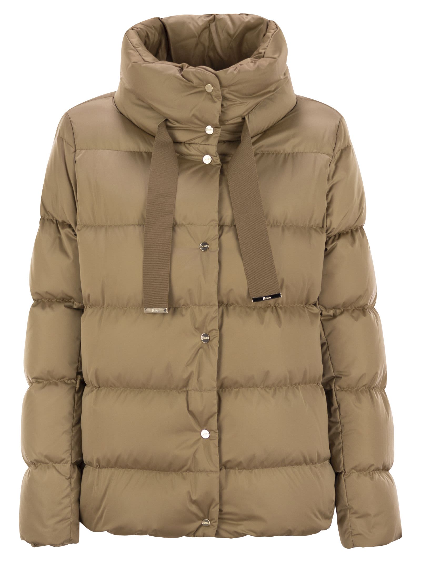 HERNO DOWN JACKET WITH RING COLLAR 