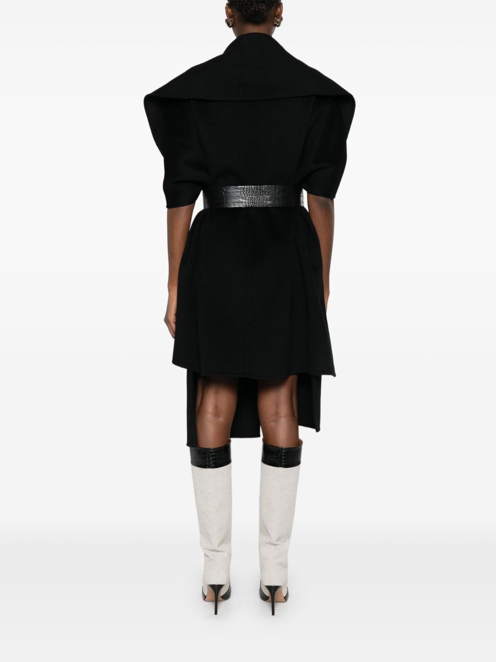 Elisabetta Franchi Mantle In Wool Fabric Double In Blue