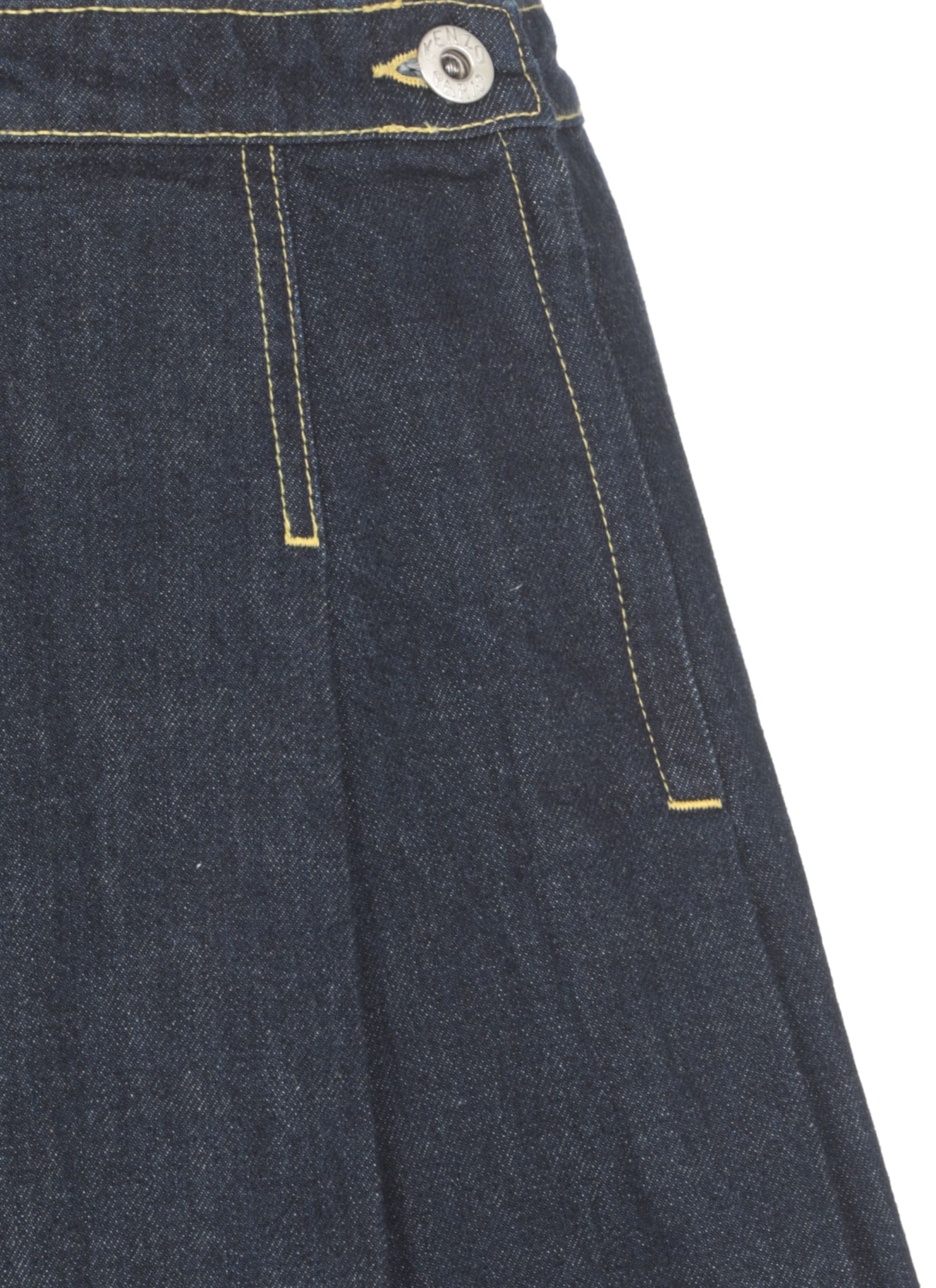 Shop Kenzo Fit & Flare Mini Skirt In Blue